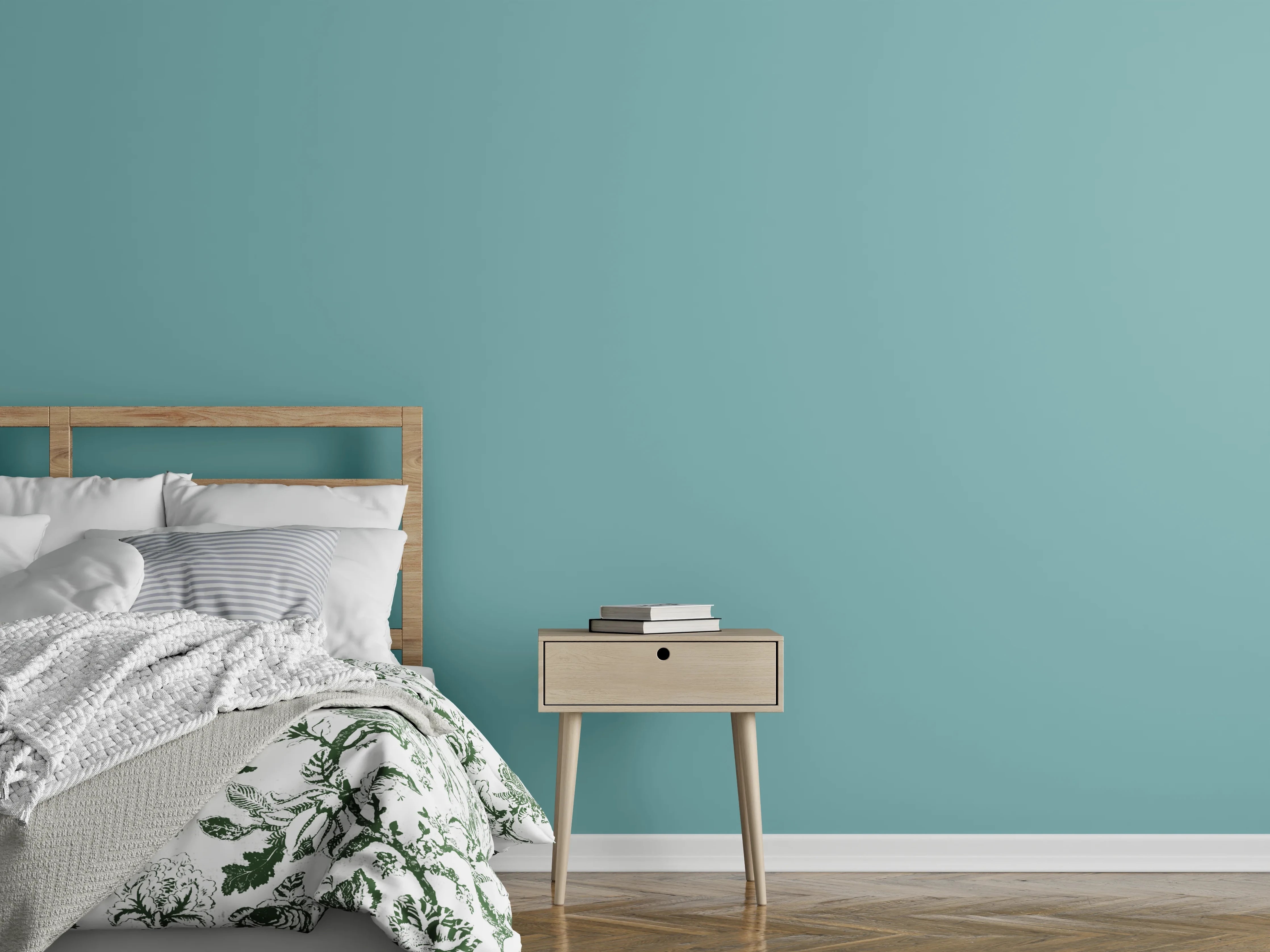 Wandverkleidung Schlafzimmer - RAL 6034 (Pastell-Türkis)