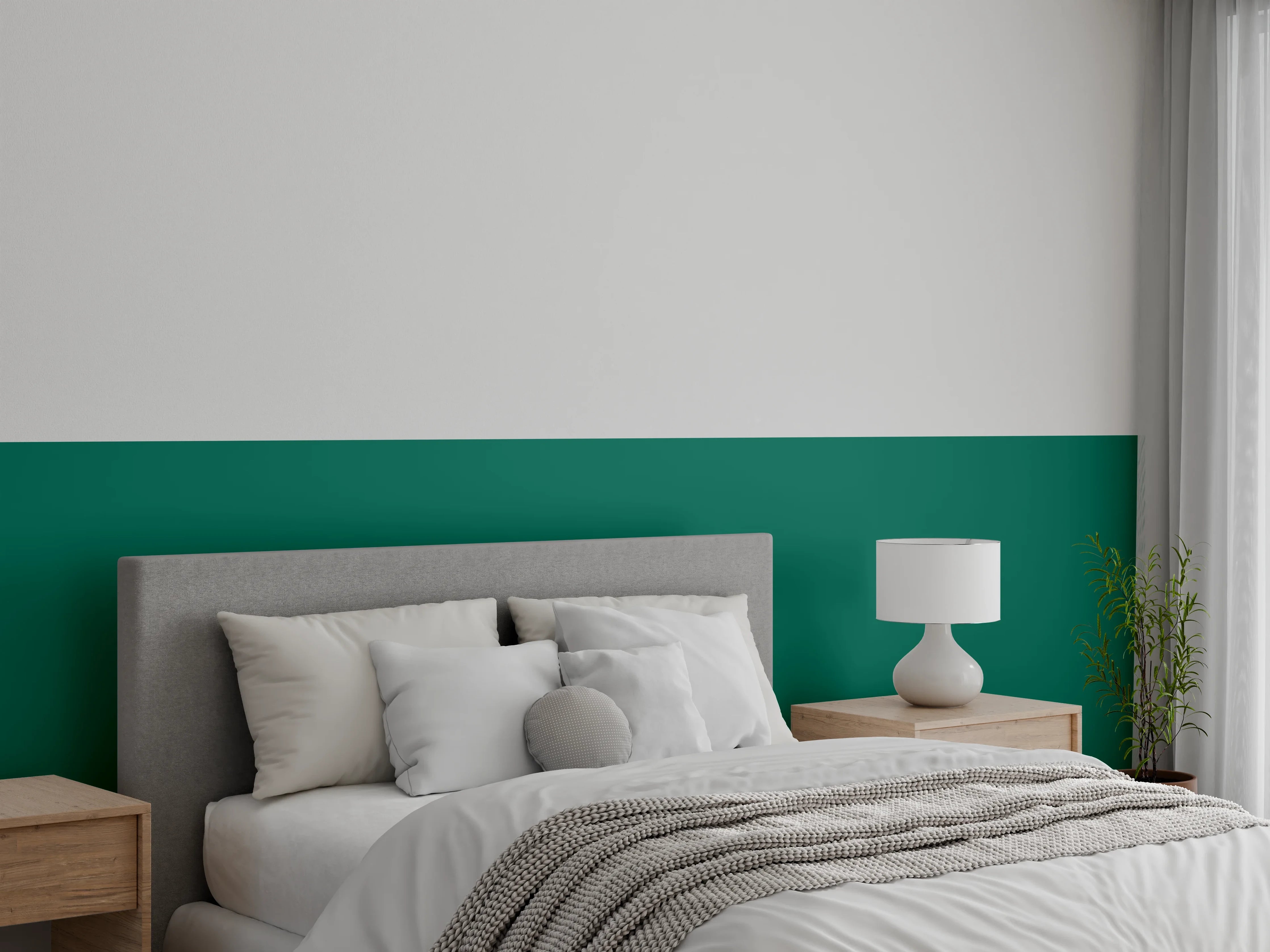 Wandverkleidung Schlafzimmer - RAL 6036 (Perlopalgrün)