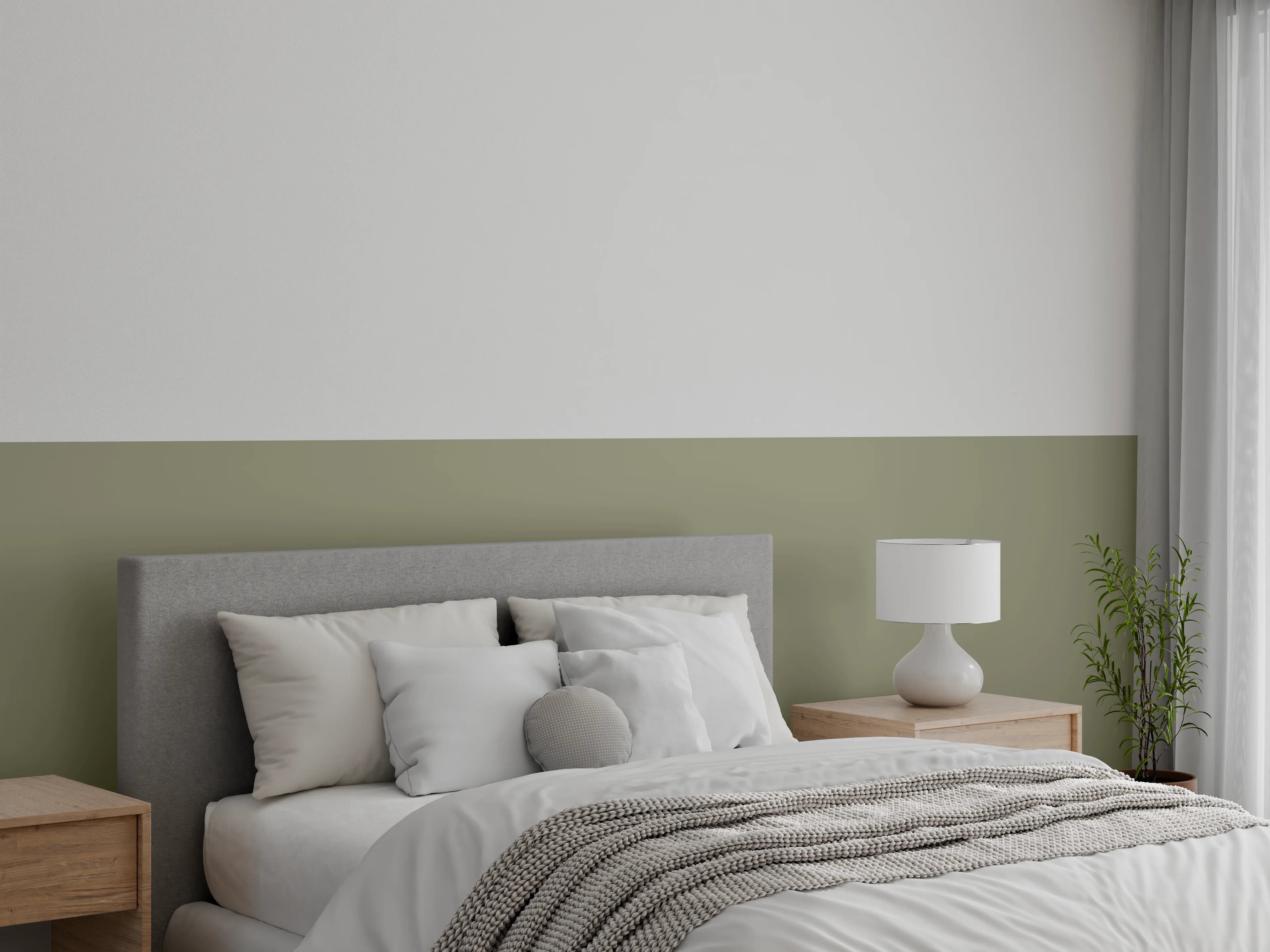 Wandverkleidung Schlafzimmer - RAL 7002 (Olivgrau)
