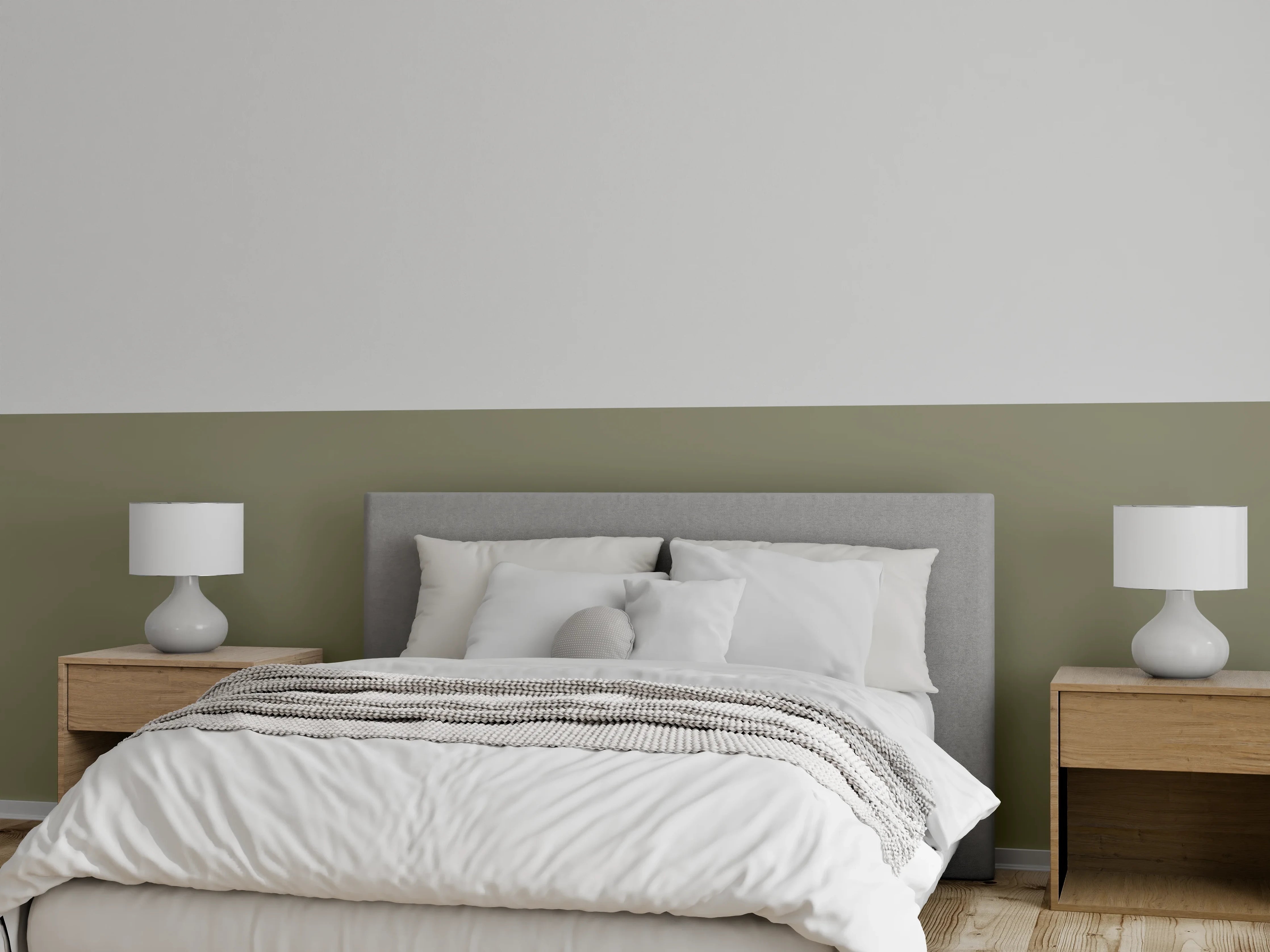 Wandverkleidung Schlafzimmer - RAL 7002 (Olivgrau)