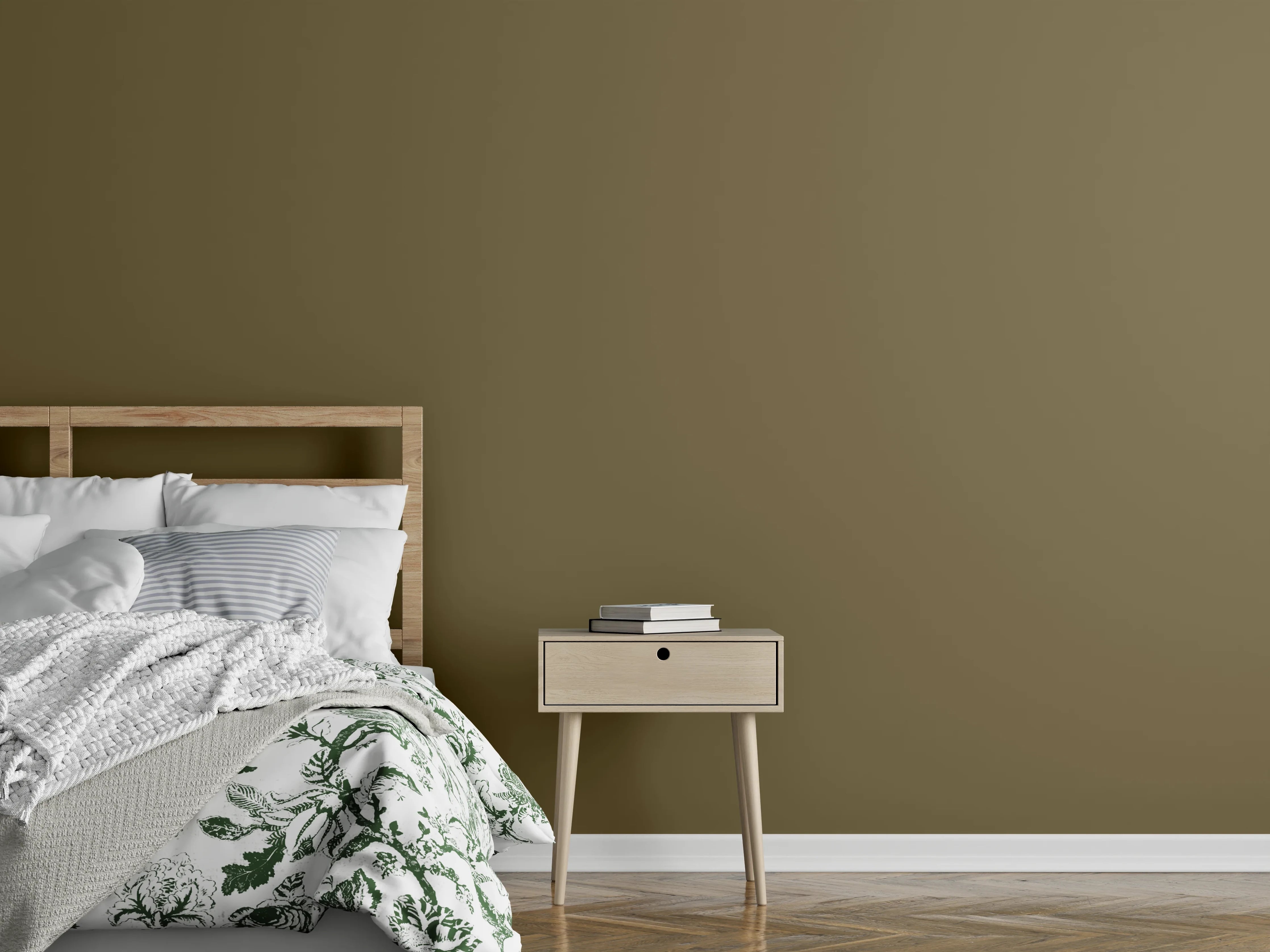 Wandverkleidung Schlafzimmer - RAL 7008 (Khaki grau)