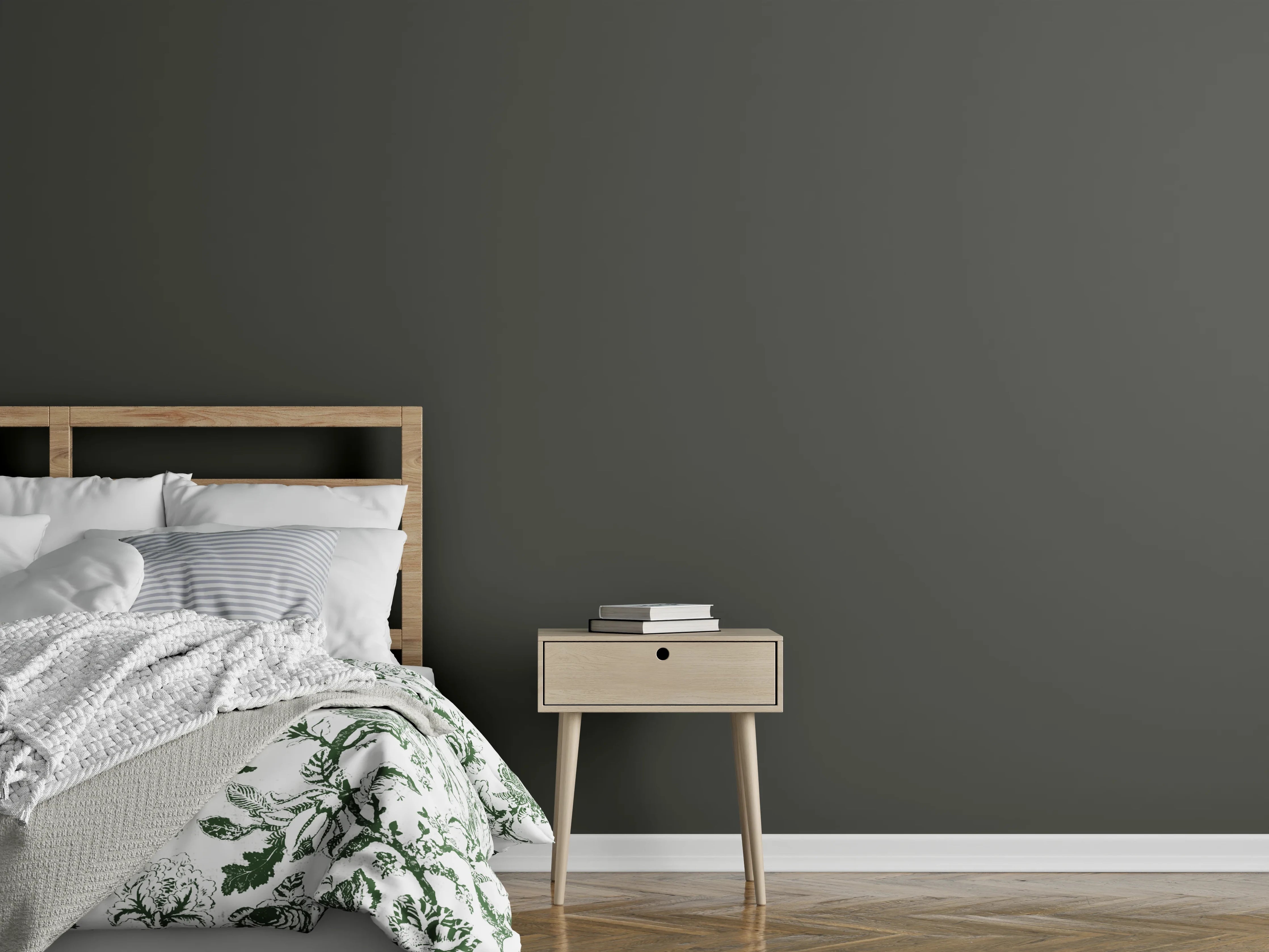 Wandverkleidung Schlafzimmer - RAL 7022 (Umbragrau)