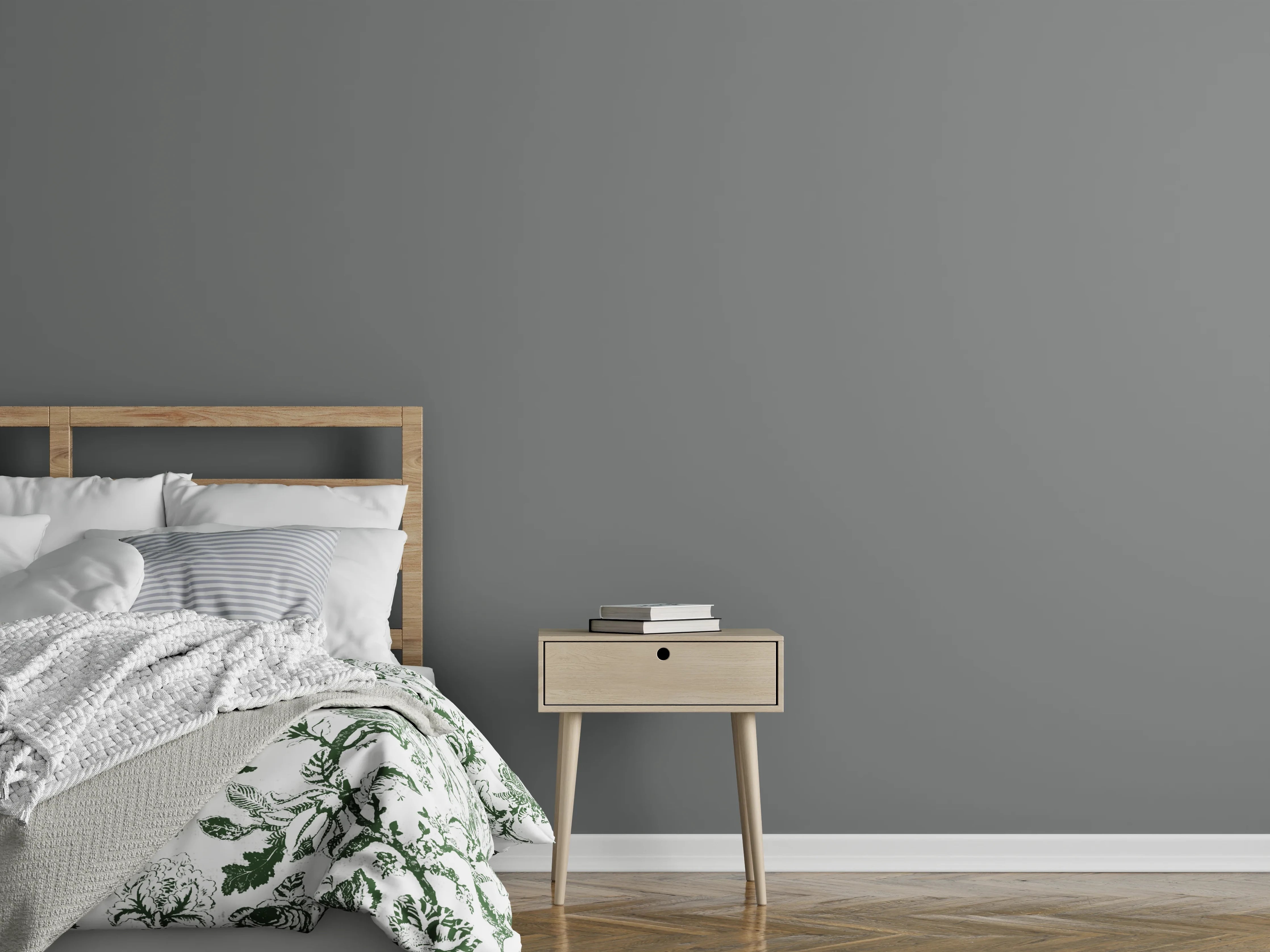 Wandverkleidung Schlafzimmer - RAL 7037 (Staubiges Grau)