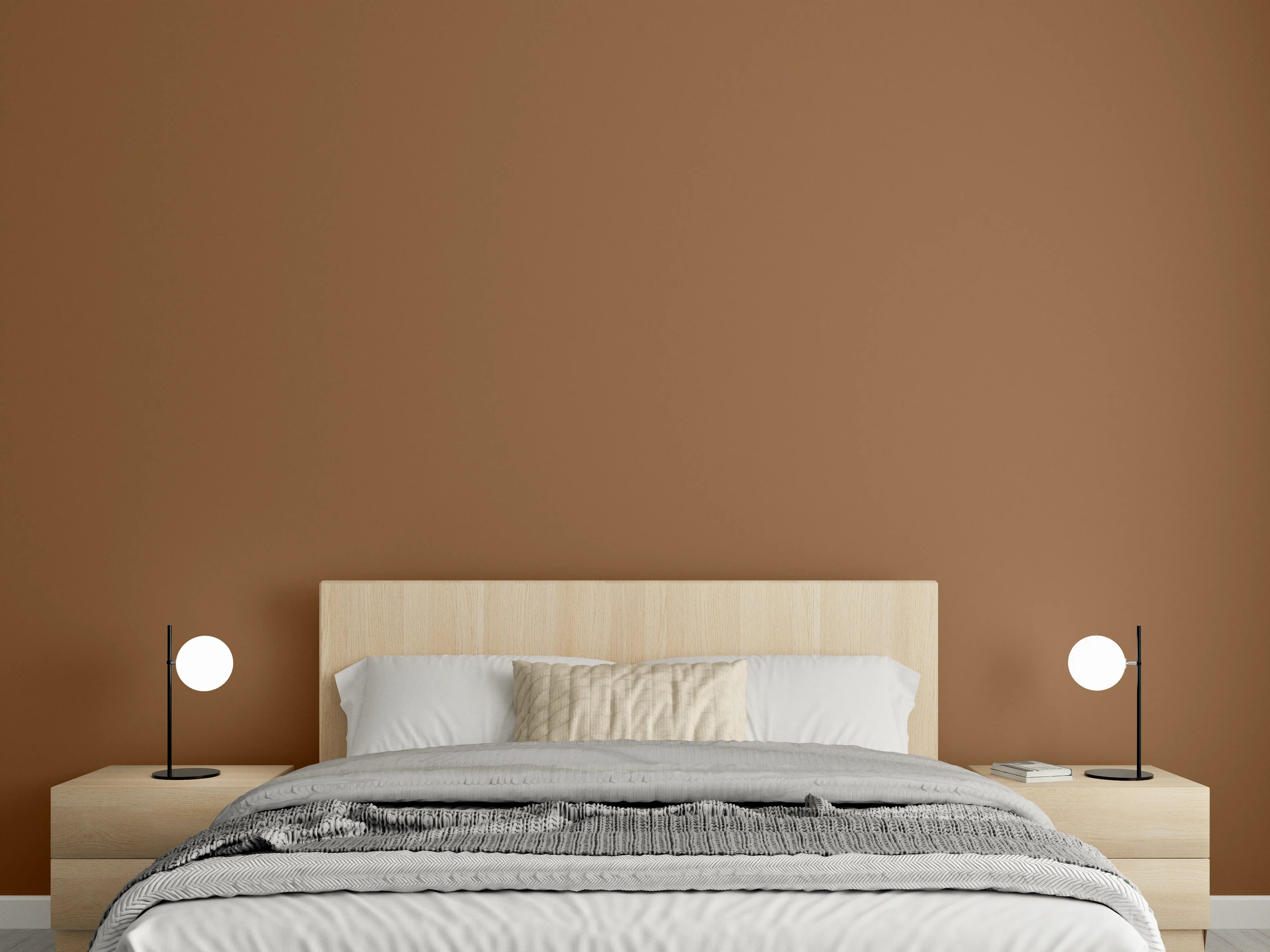 Wandverkleidung Schlafzimmer - RAL 8003 (Lehm-Braun)