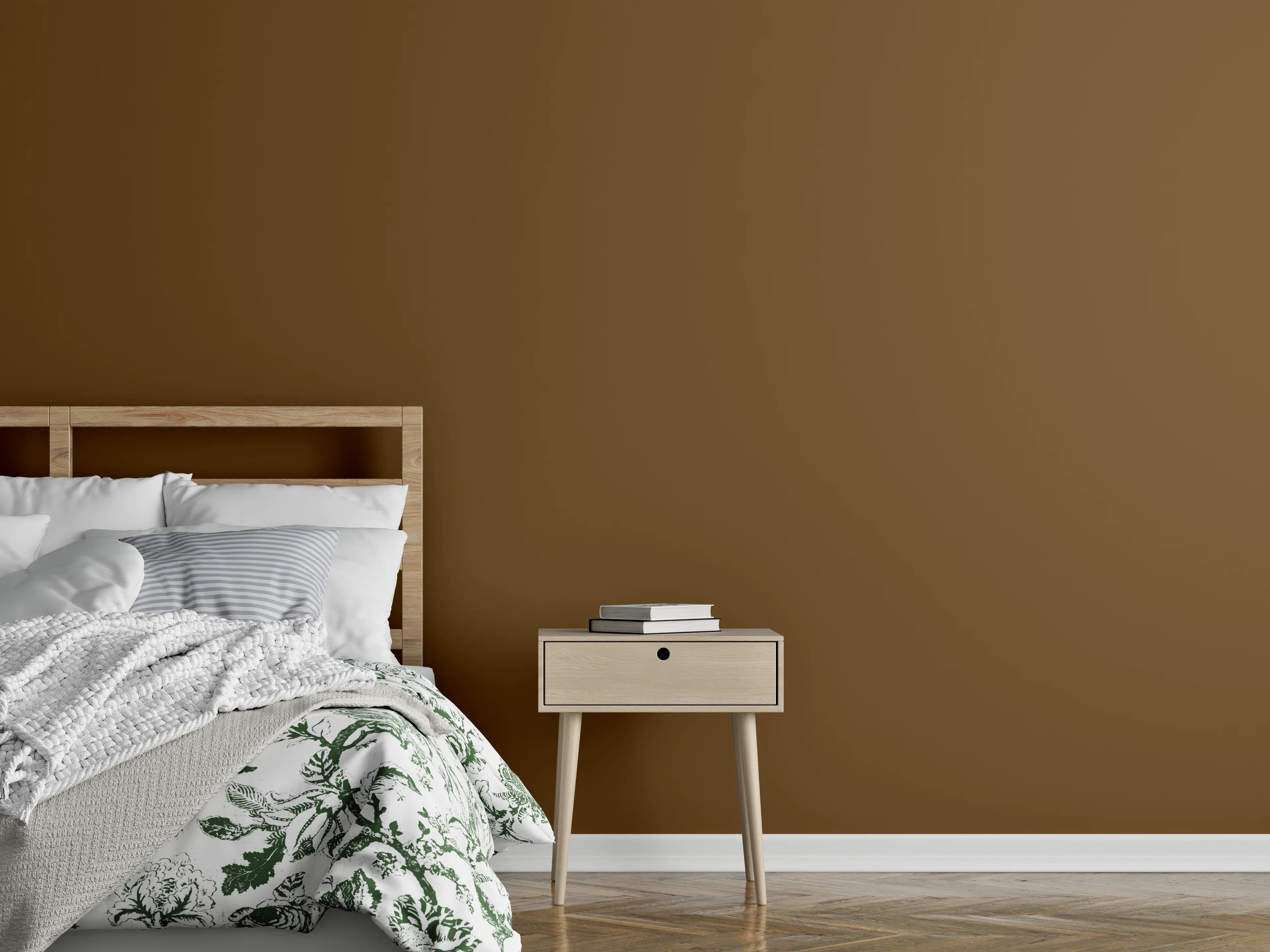 Wandverkleidung Schlafzimmer - RAL 8008 (Olivbraun)