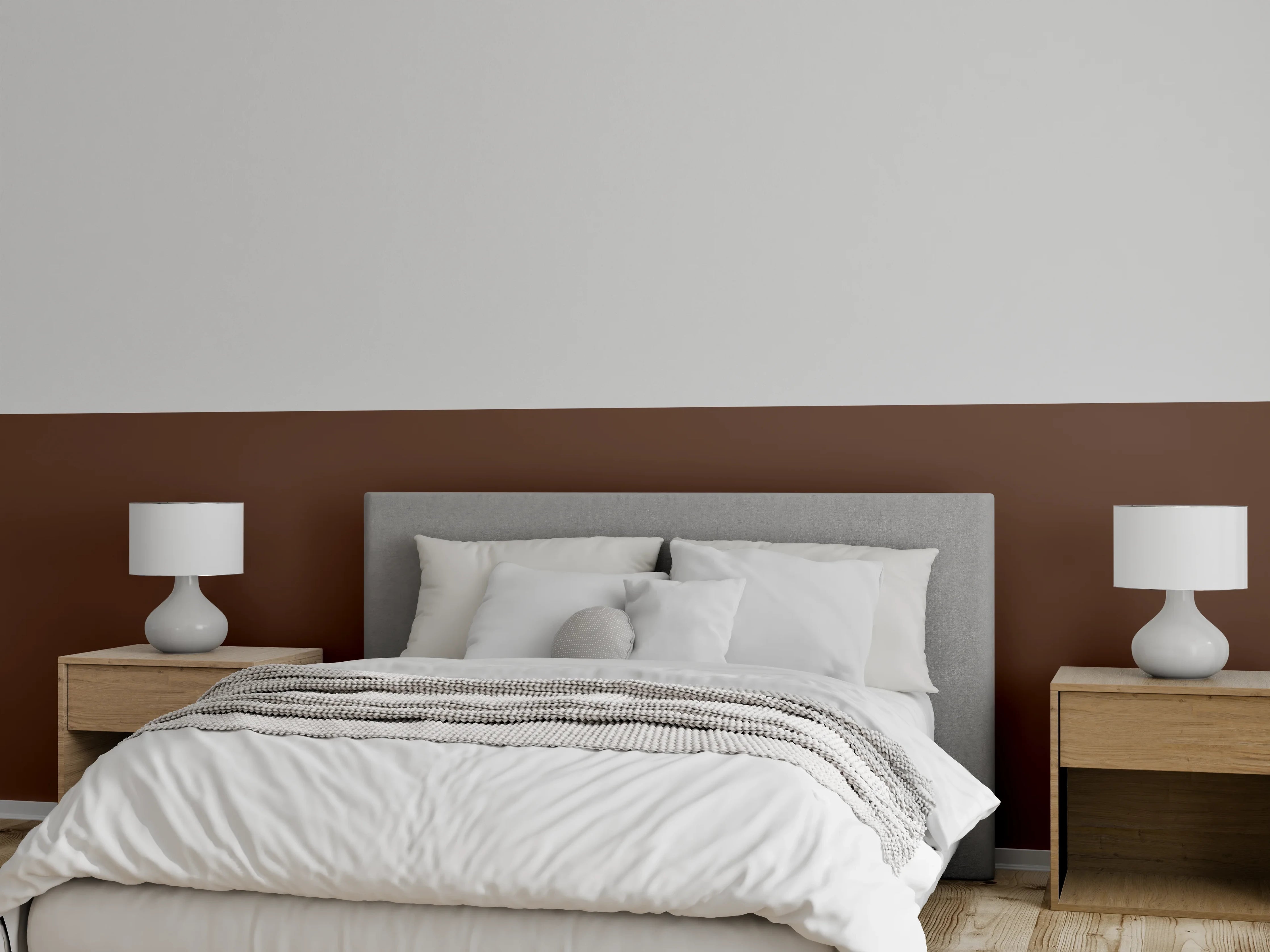 Wandverkleidung Schlafzimmer - RAL 8011 (Nussbraun)