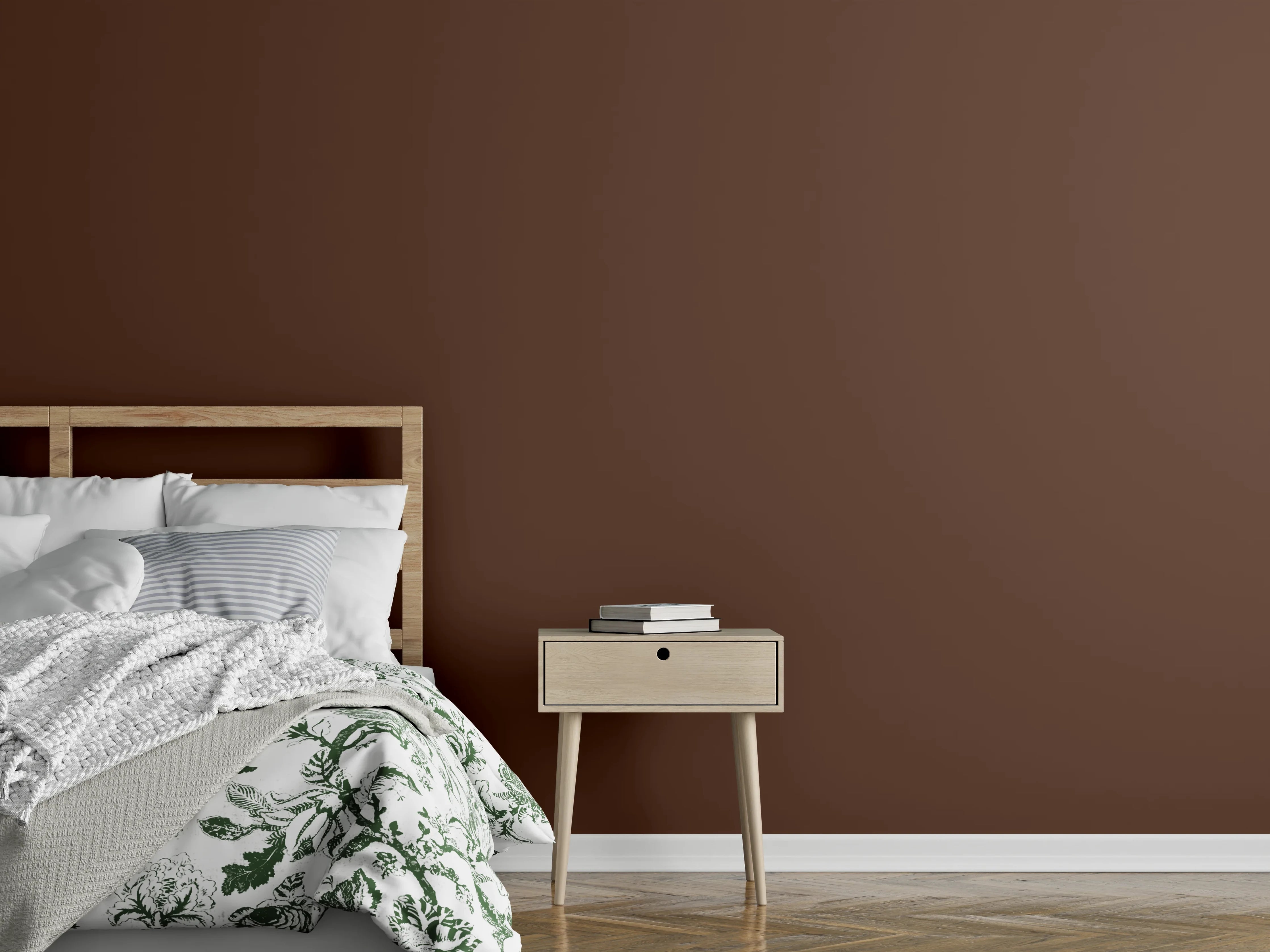 Wandverkleidung Schlafzimmer - RAL 8011 (Nussbraun)