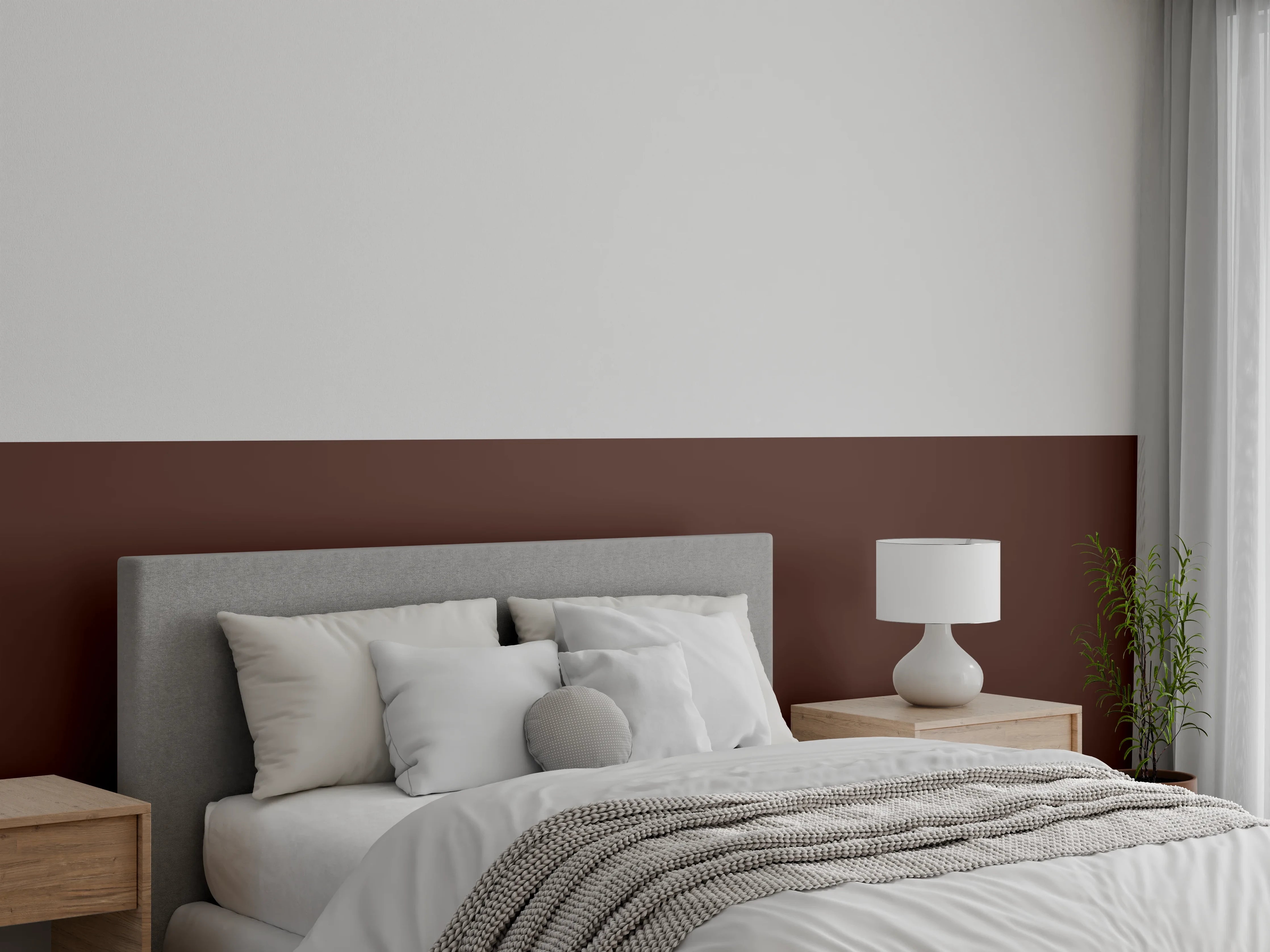 Wandverkleidung Schlafzimmer - RAL 8016 (Mahagonibraun)