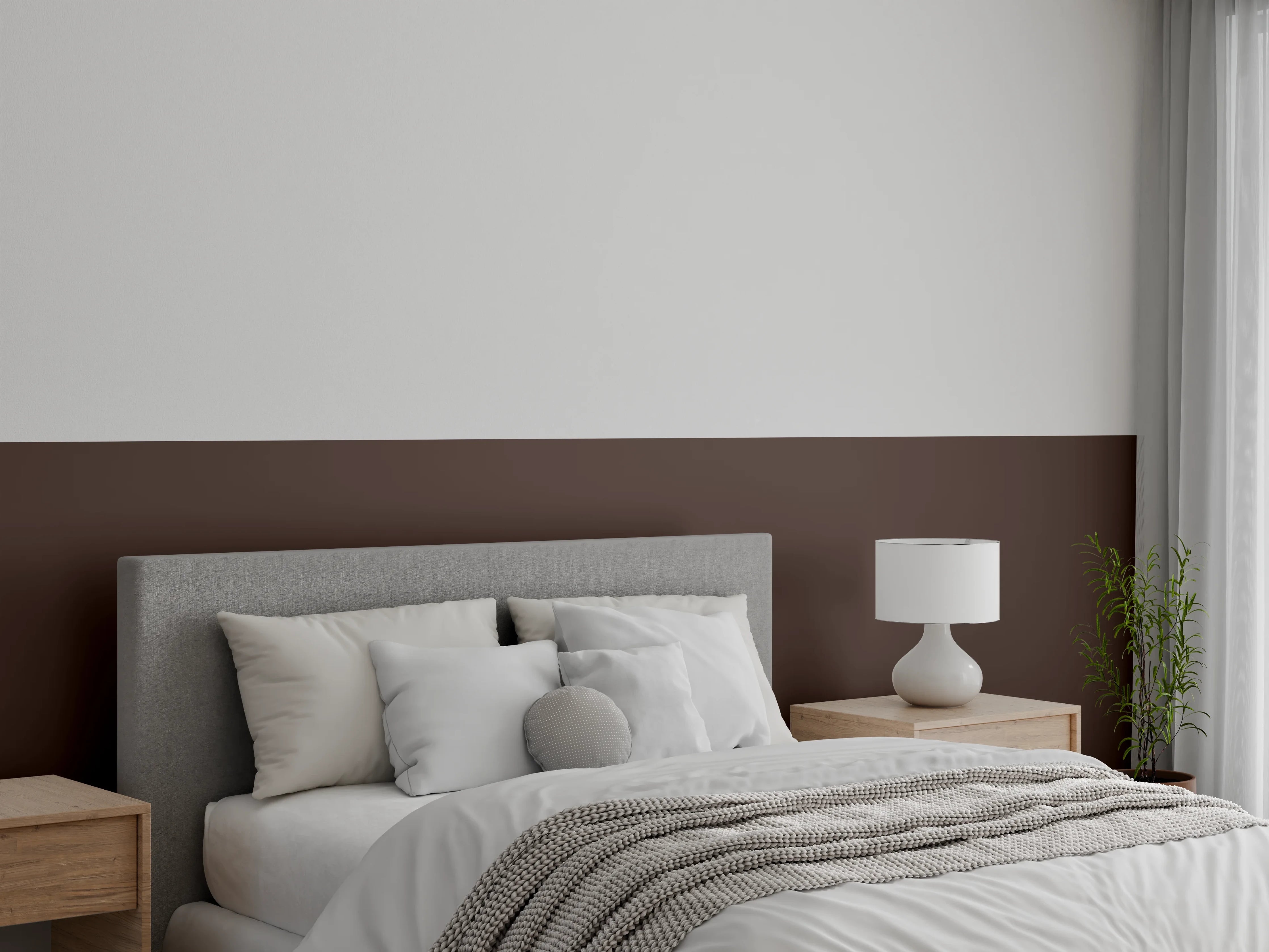 Wandverkleidung Schlafzimmer - RAL 8017 (Schokoladenbraun)