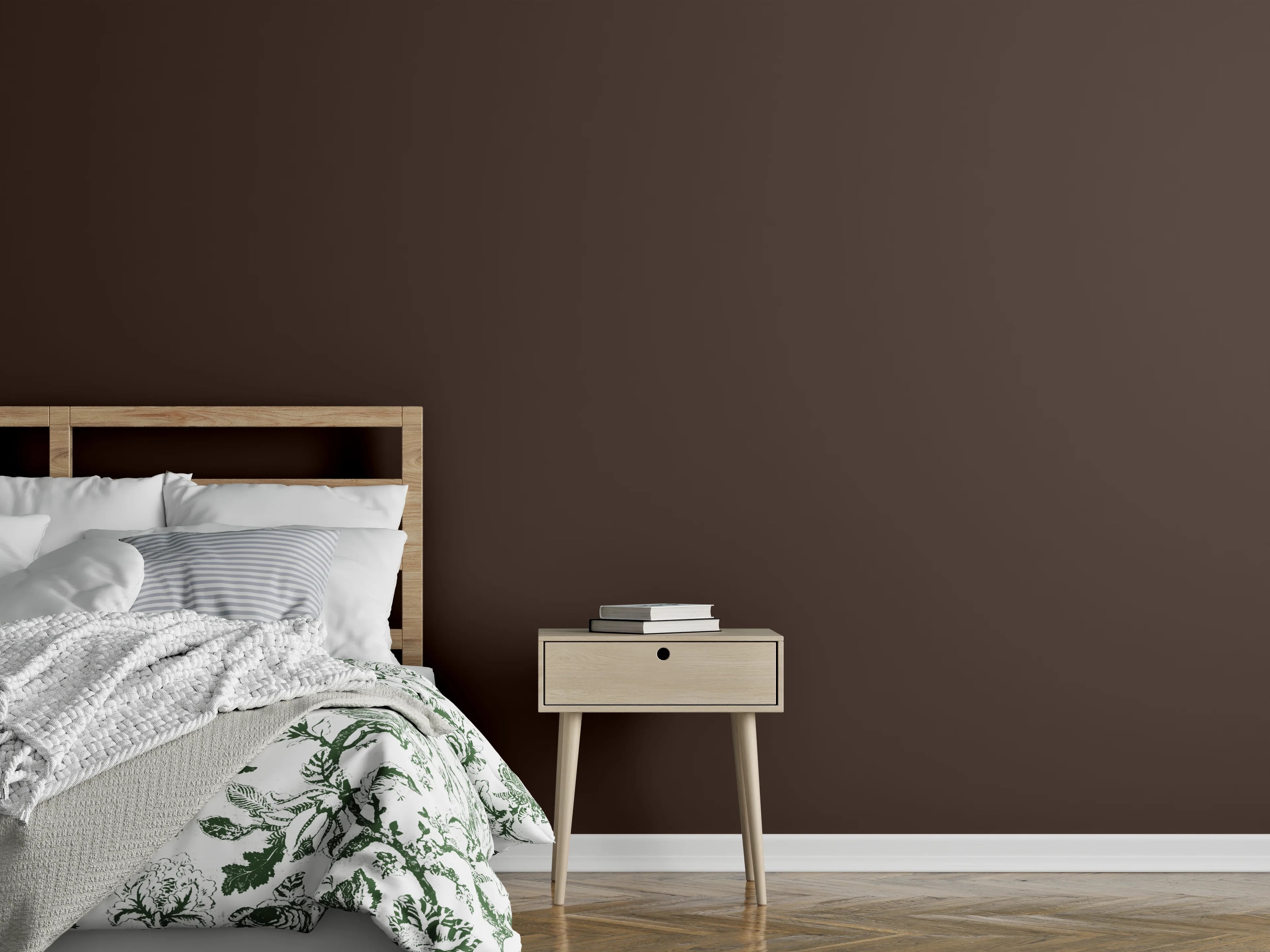 Wandverkleidung Schlafzimmer - RAL 8017 (Schokoladenbraun)