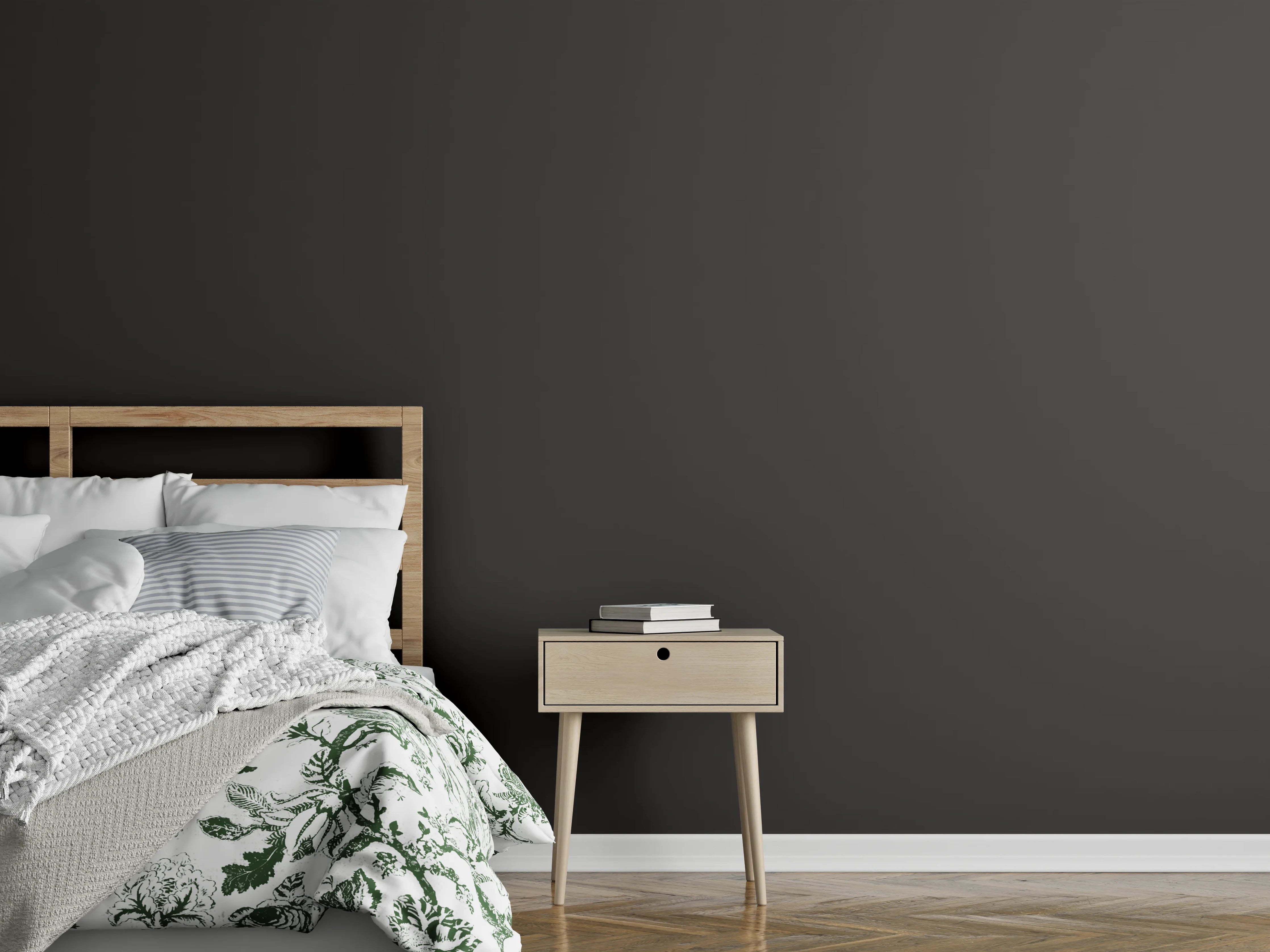 Wandverkleidung Schlafzimmer - RAL 8019 (Graubraun)