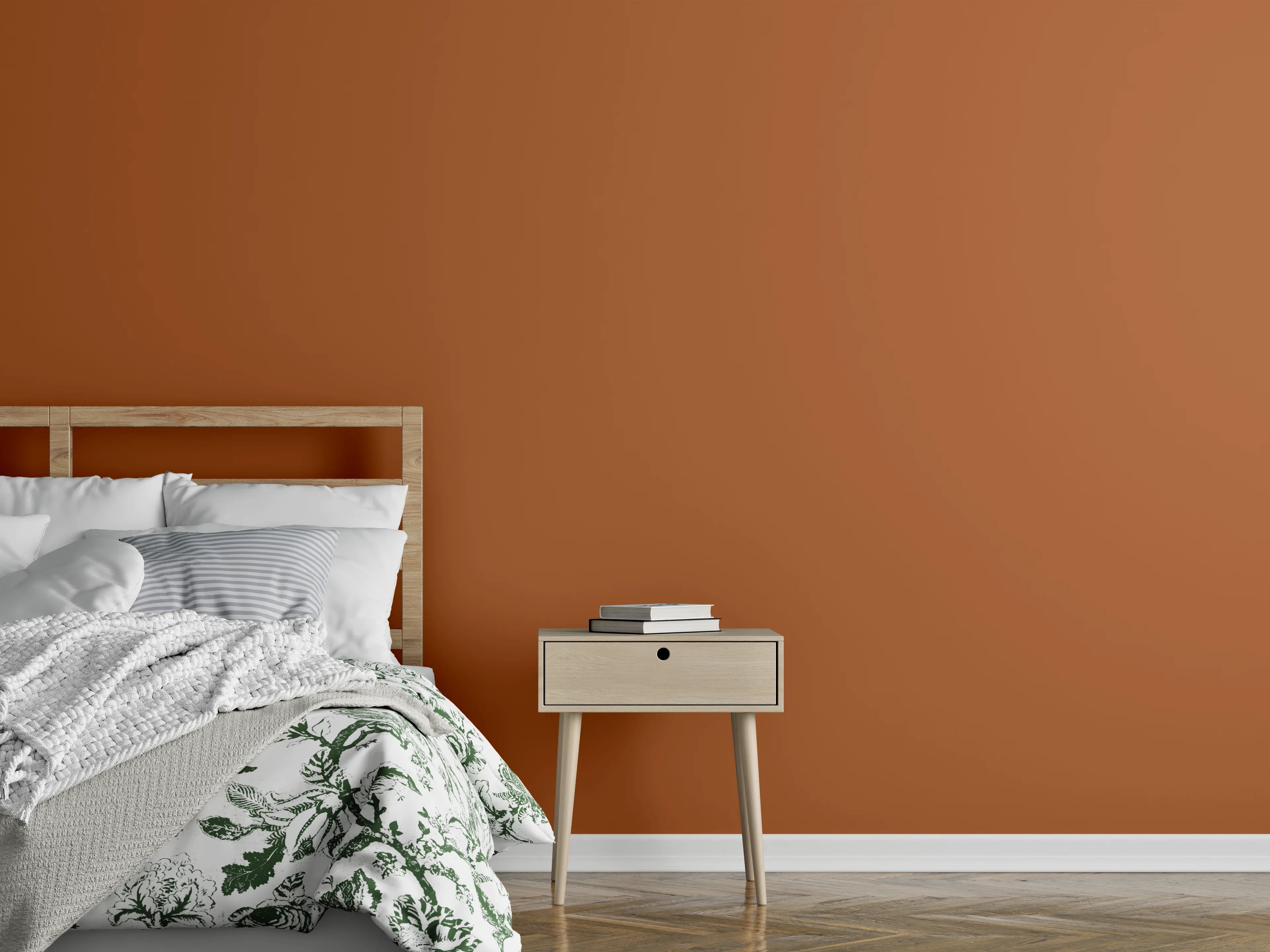 Wandverkleidung Schlafzimmer - RAL 8023 (Orangebraun)