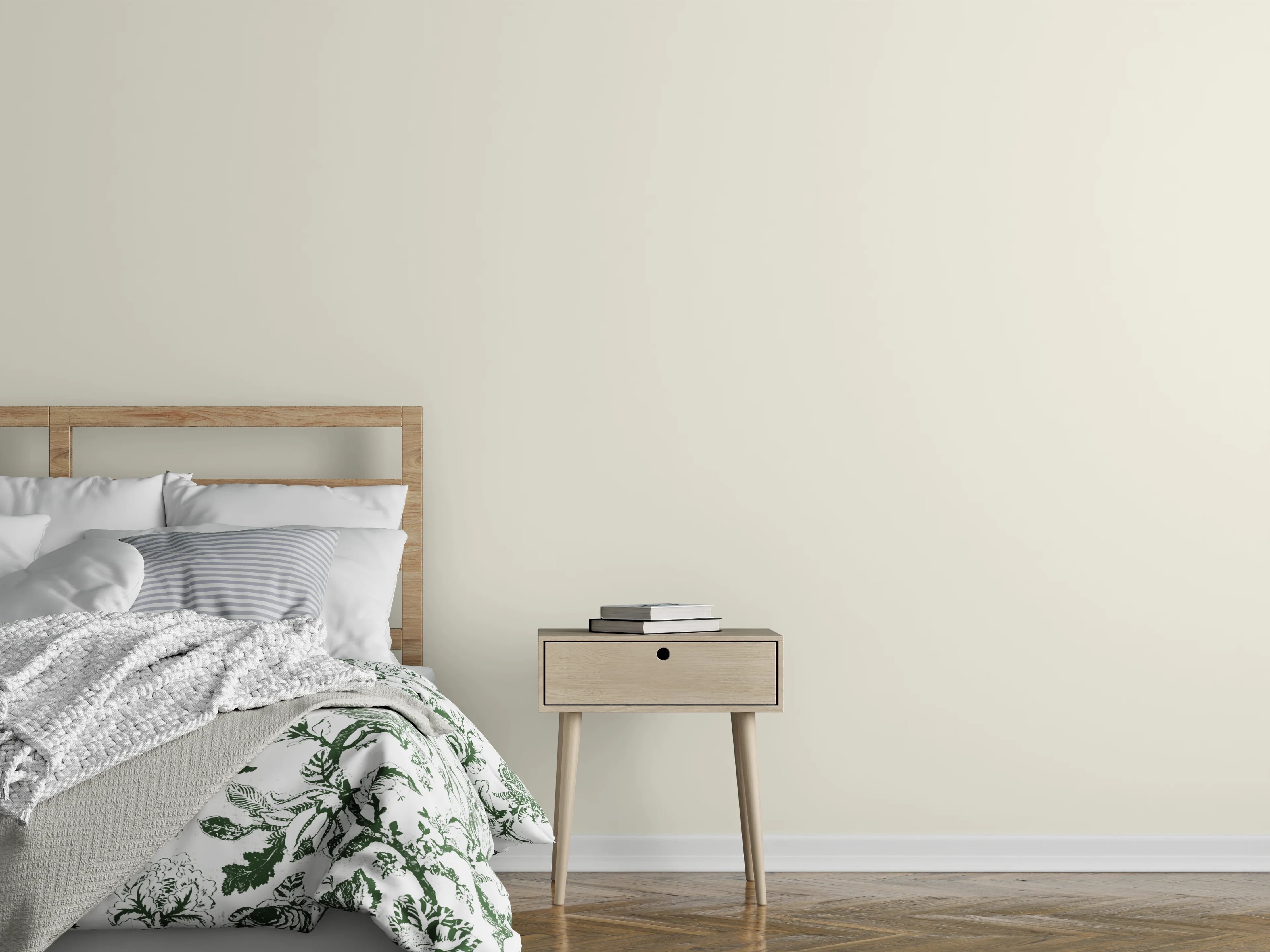 Wandverkleidung Schlafzimmer - RAL 9001 (Creme)