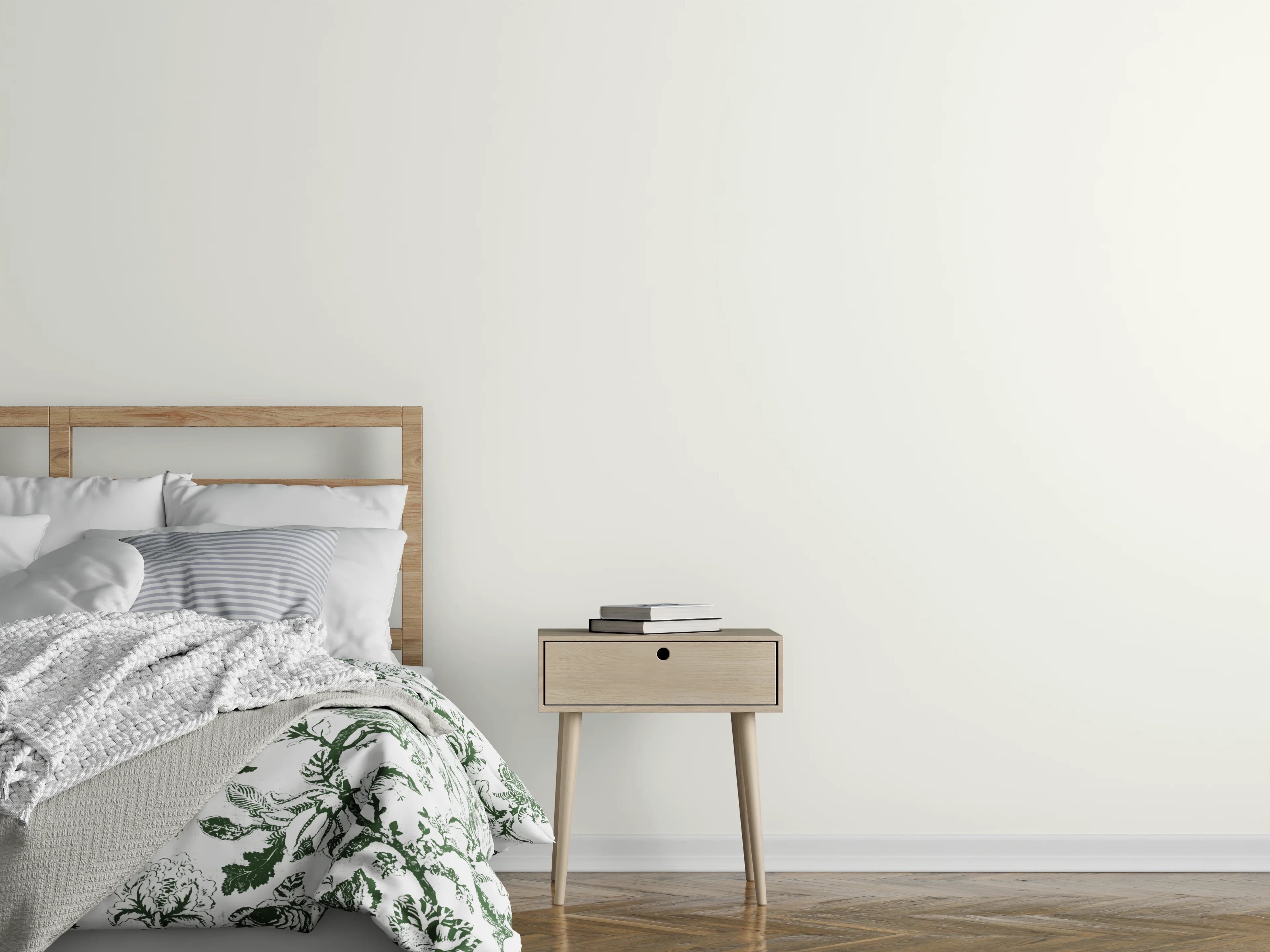 Wandverkleidung Schlafzimmer - RAL 9010 (Reinweiß)