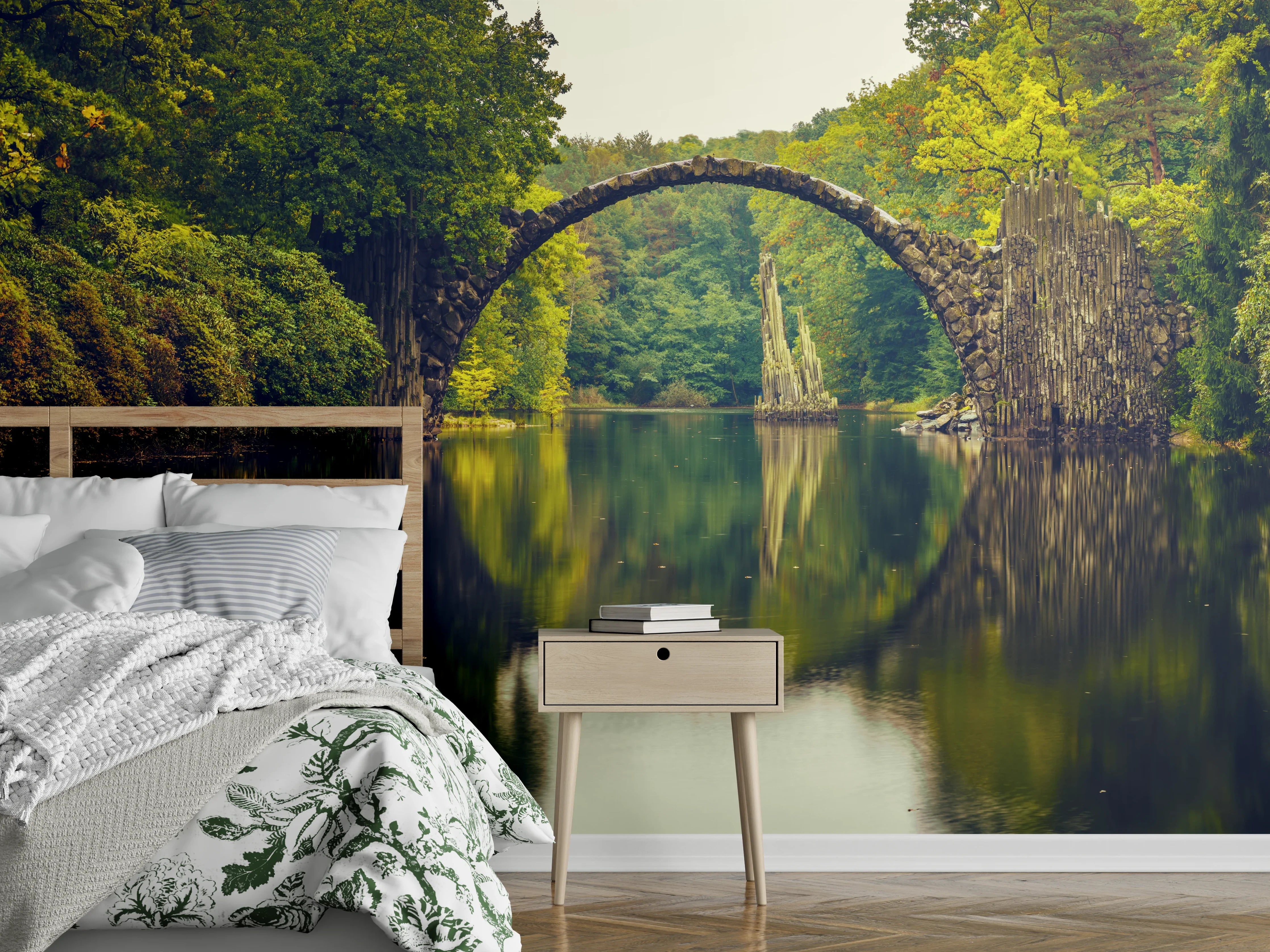 Wandverkleidung Schlafzimmer - Rakotz bridge in Kromlau