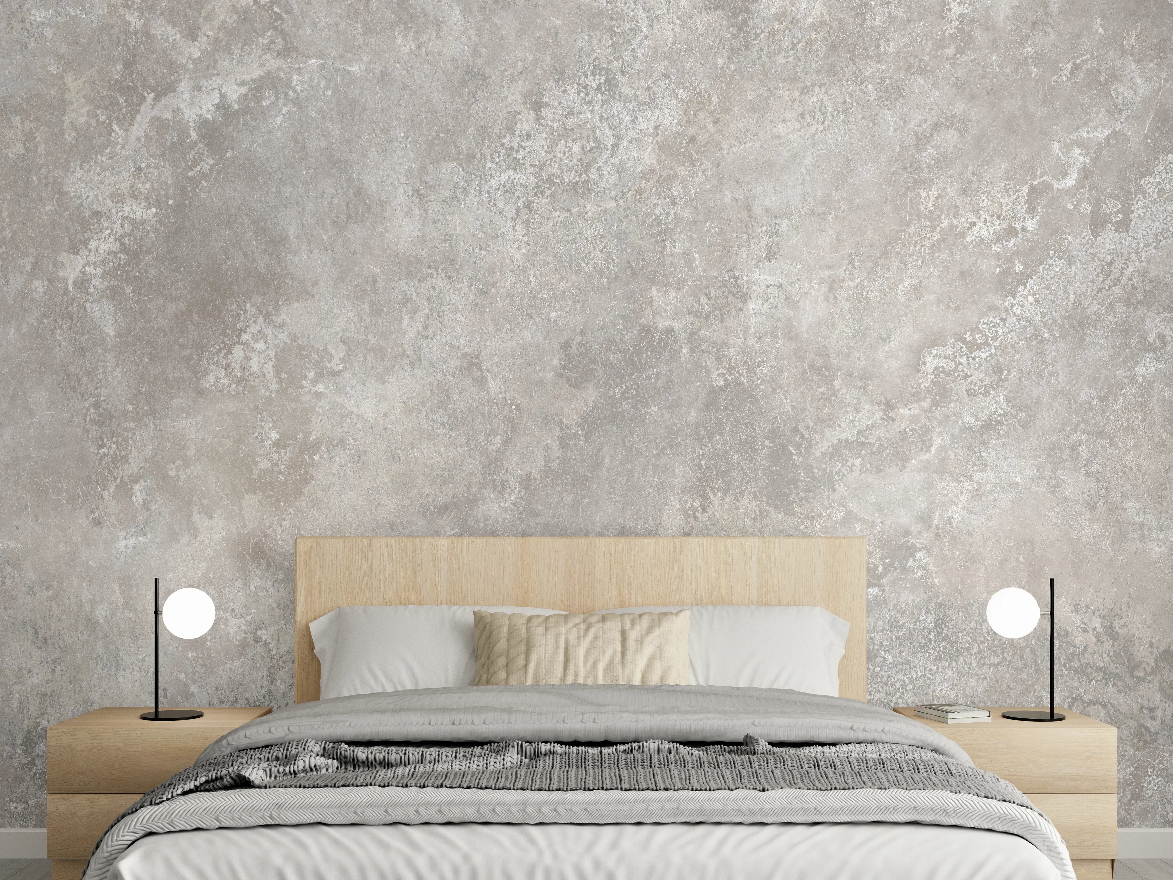 Wandverkleidung Schlafzimmer - Raue Zement Struktur 