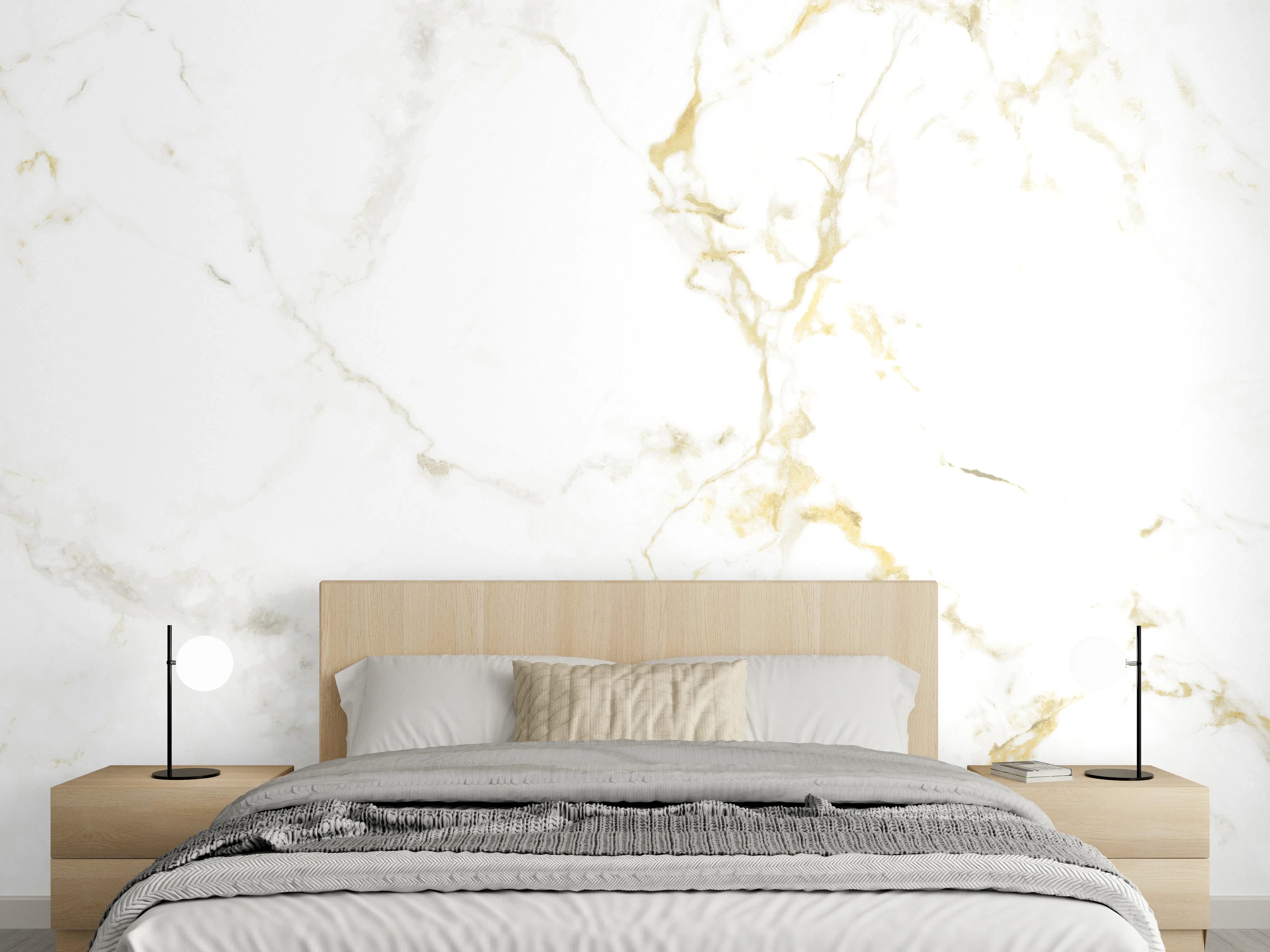 Wandverkleidung Schlafzimmer - Realistische Goldmarmor Textur