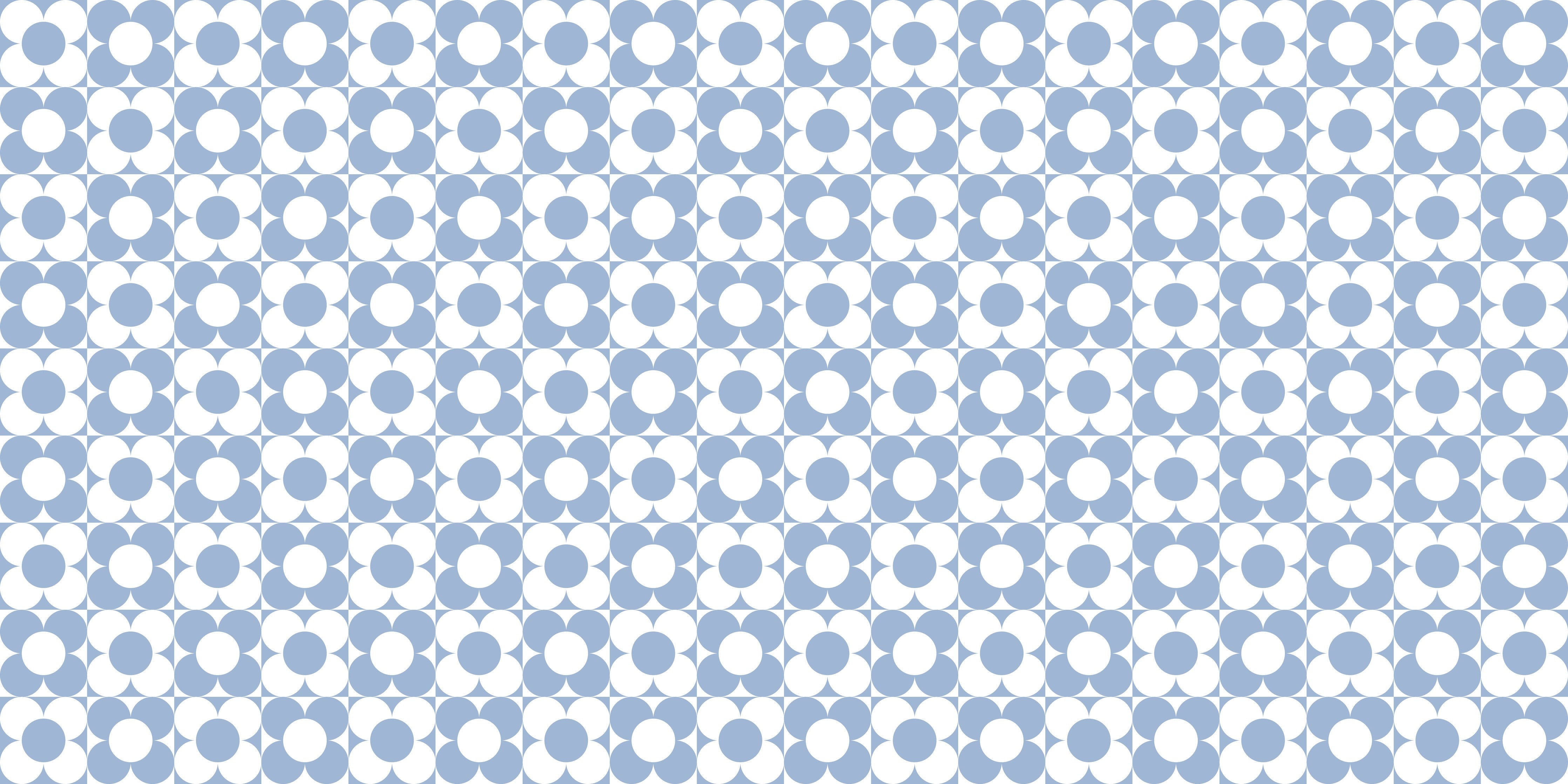 Wandverkleidung Schlafzimmer-Retro-Muster Blau Weiß Kreise