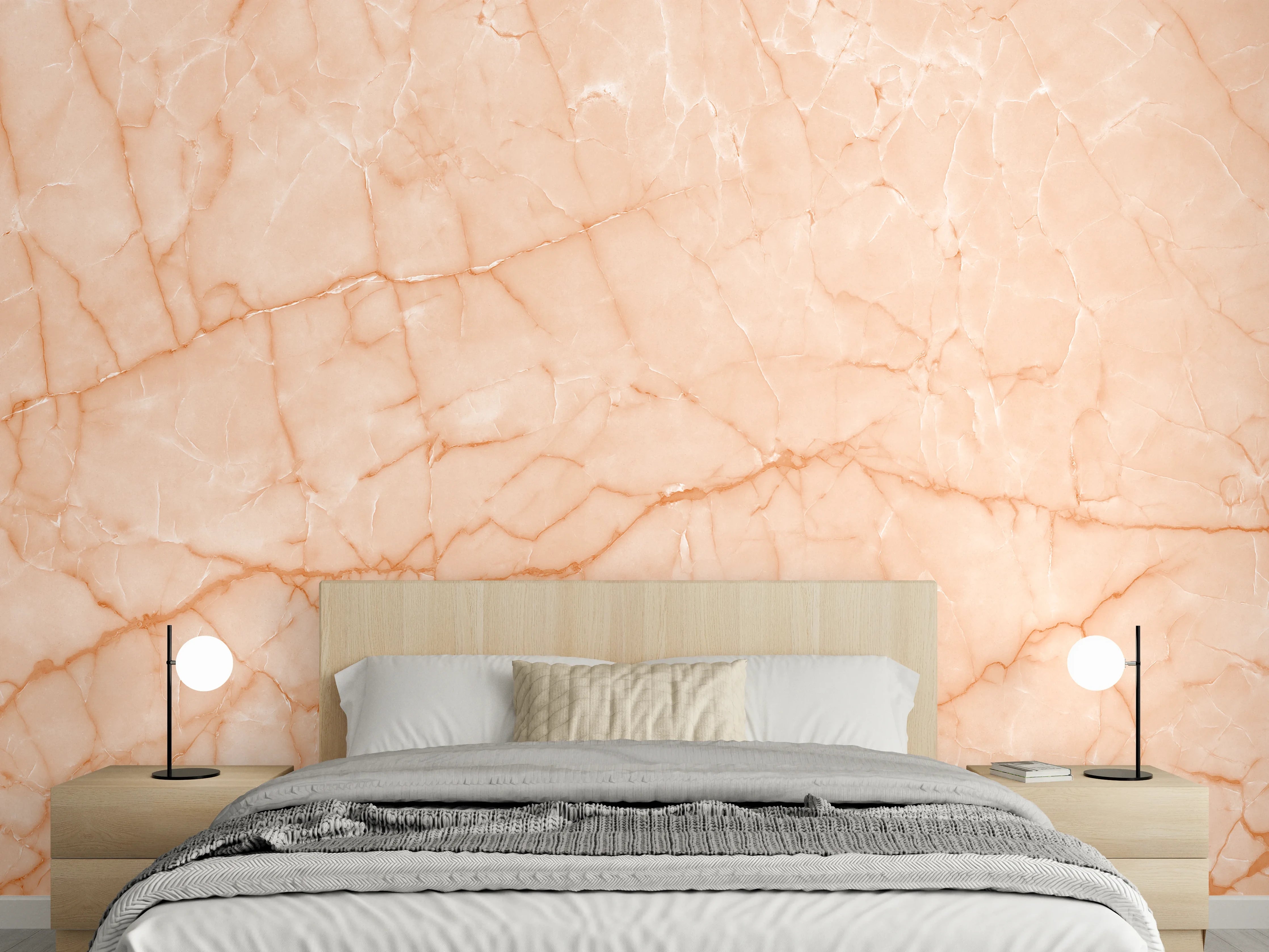 Wandverkleidung Schlafzimmer - Rosa Marmoroptik für edle Wandgestaltung