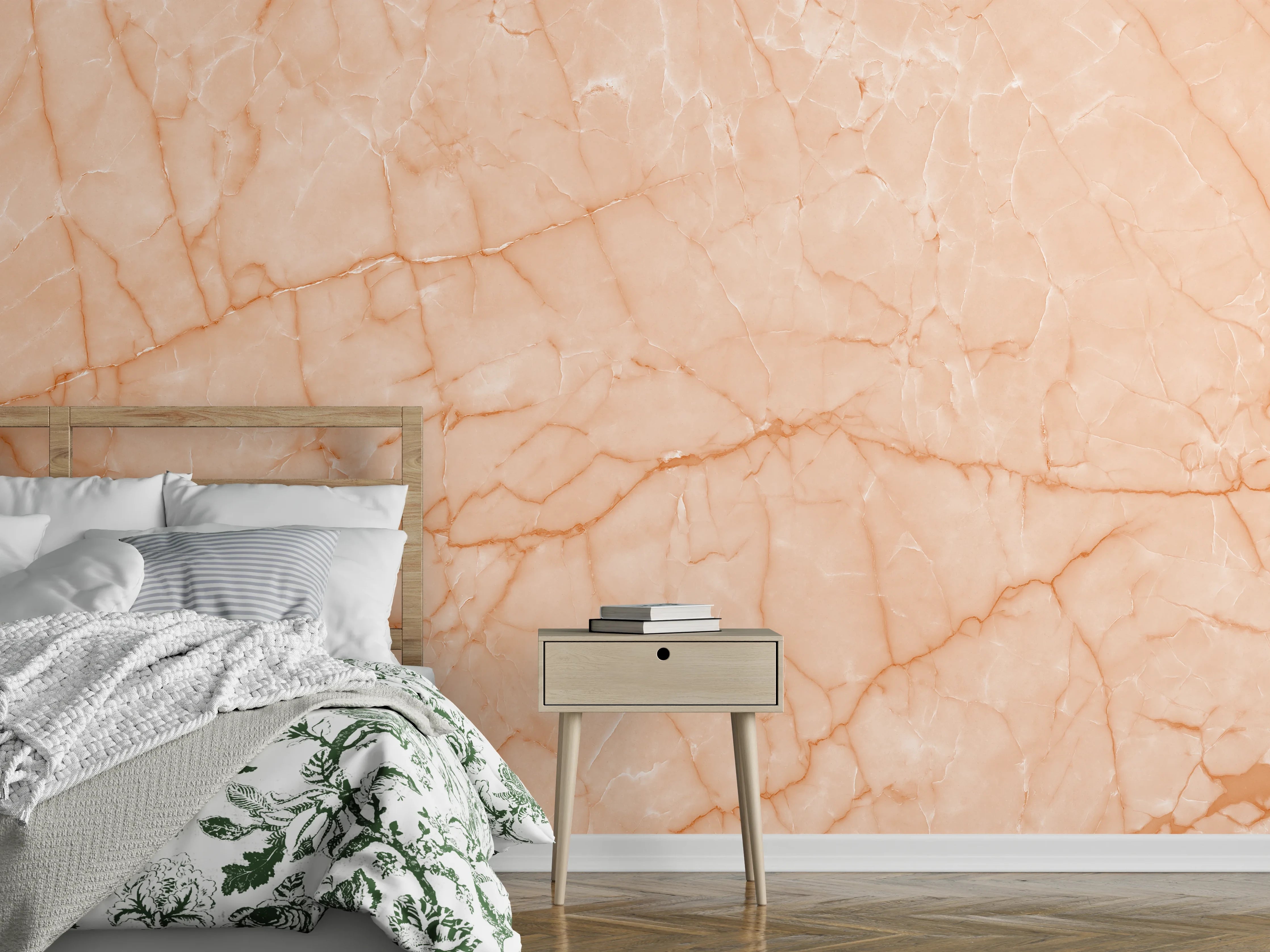 Wandverkleidung Schlafzimmer - Rosa Marmoroptik für edle Wandgestaltung