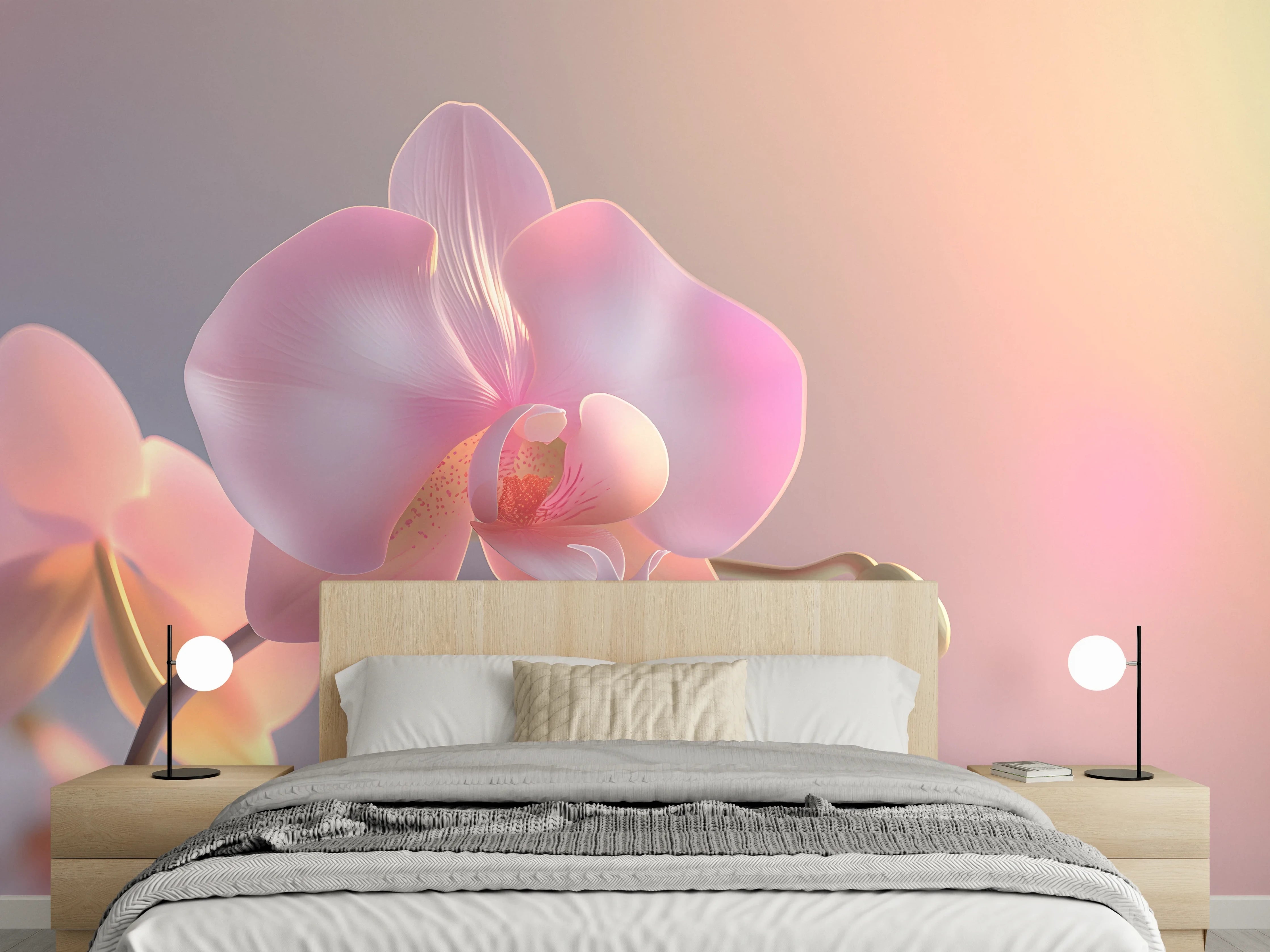 Wandverkleidung Schlafzimmer - Rosa Orchidee Pastellhintergrund