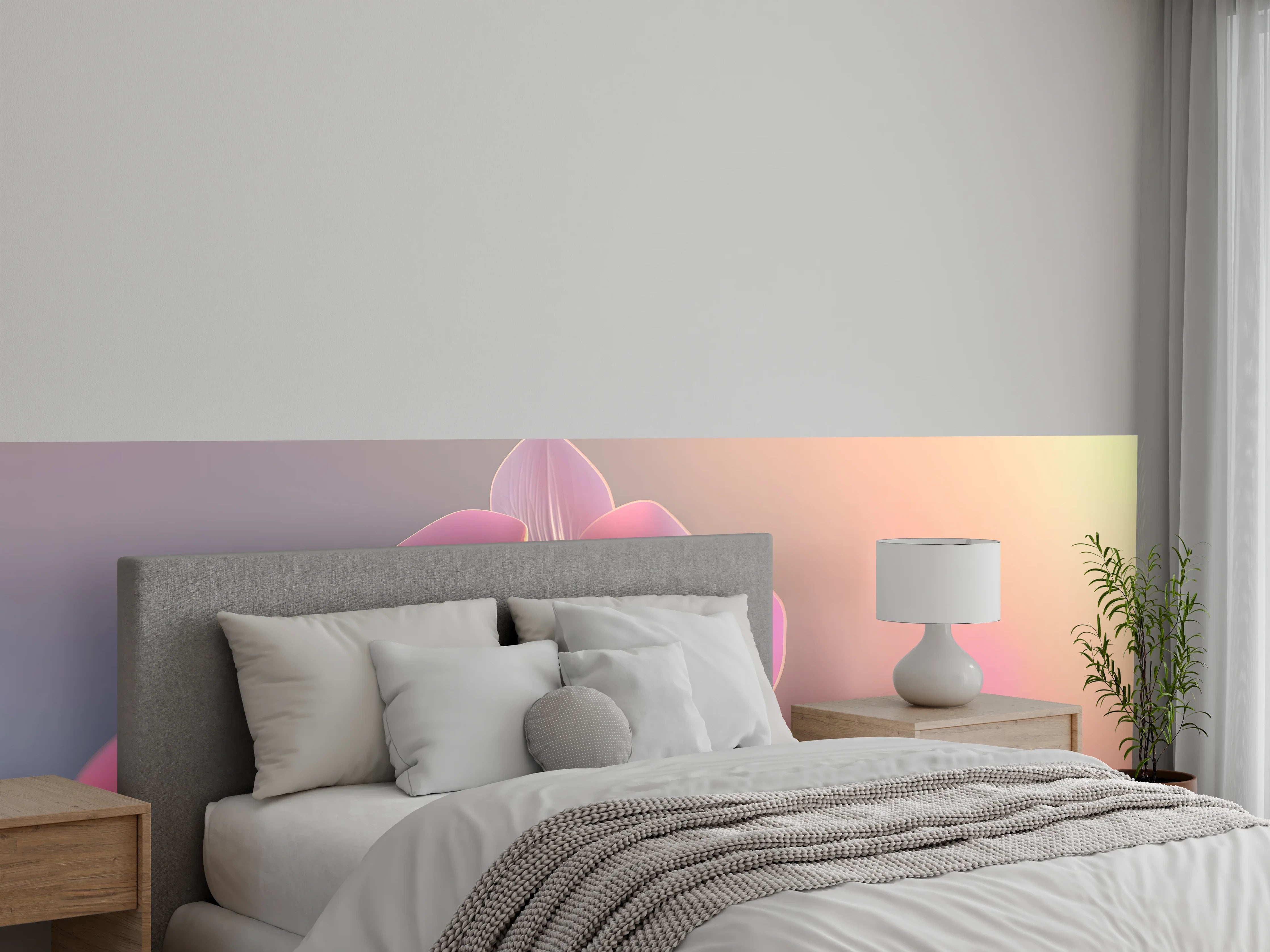 Wandverkleidung Schlafzimmer - Rosa Orchidee Pastellhintergrund