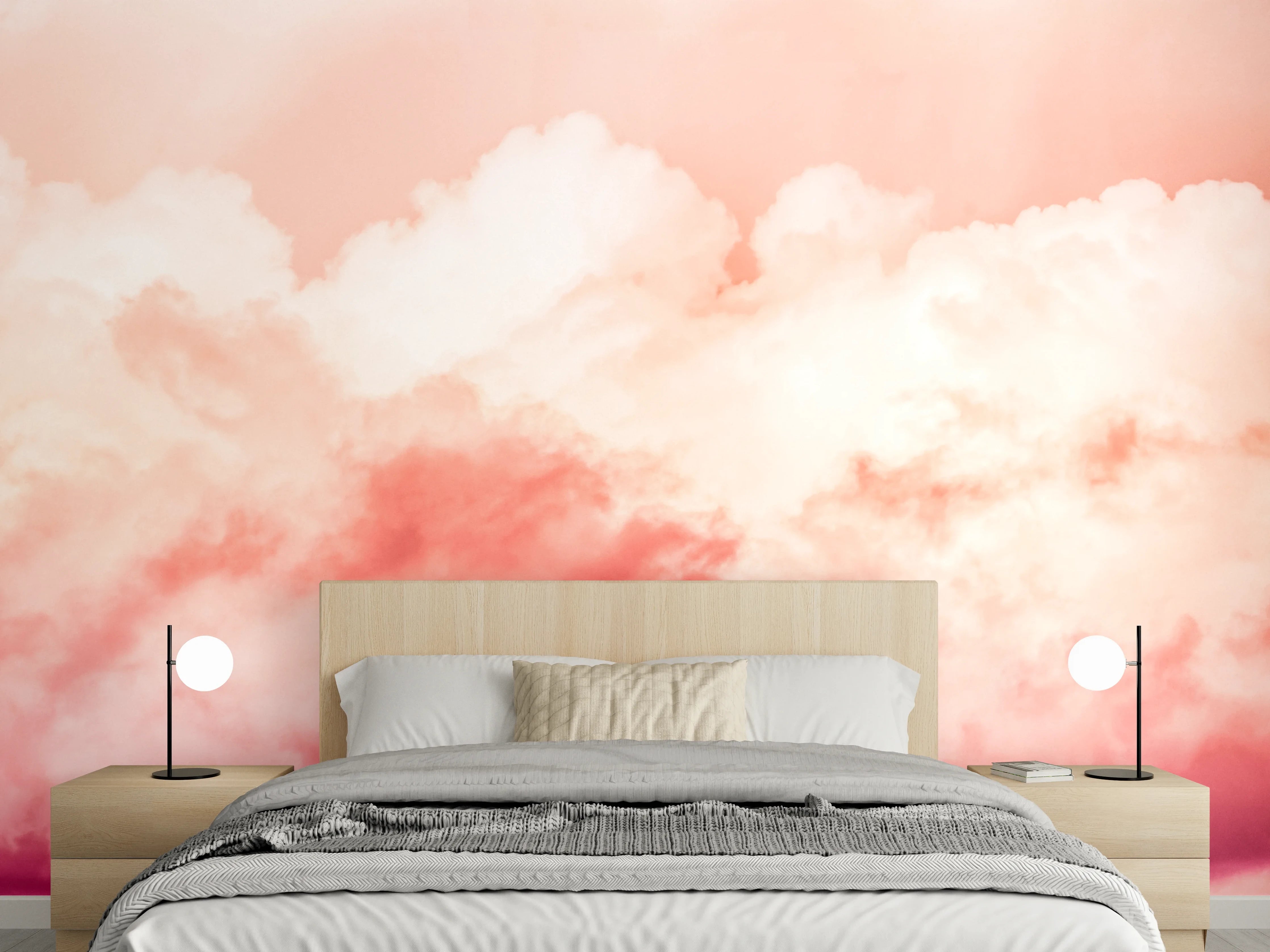 Wandverkleidung Schlafzimmer - Rosa Wolkenhimmel