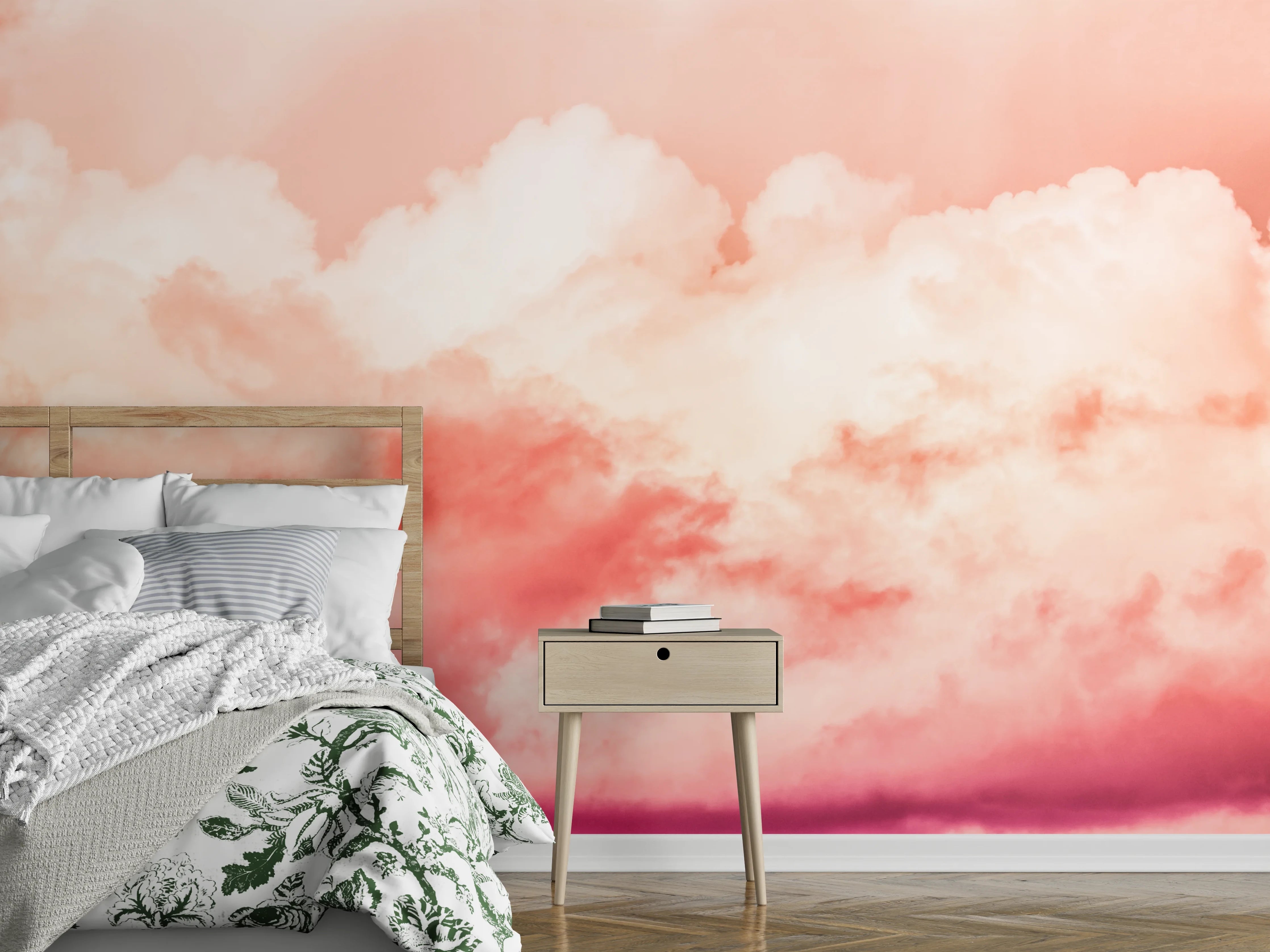 Wandverkleidung Schlafzimmer - Rosa Wolkenhimmel
