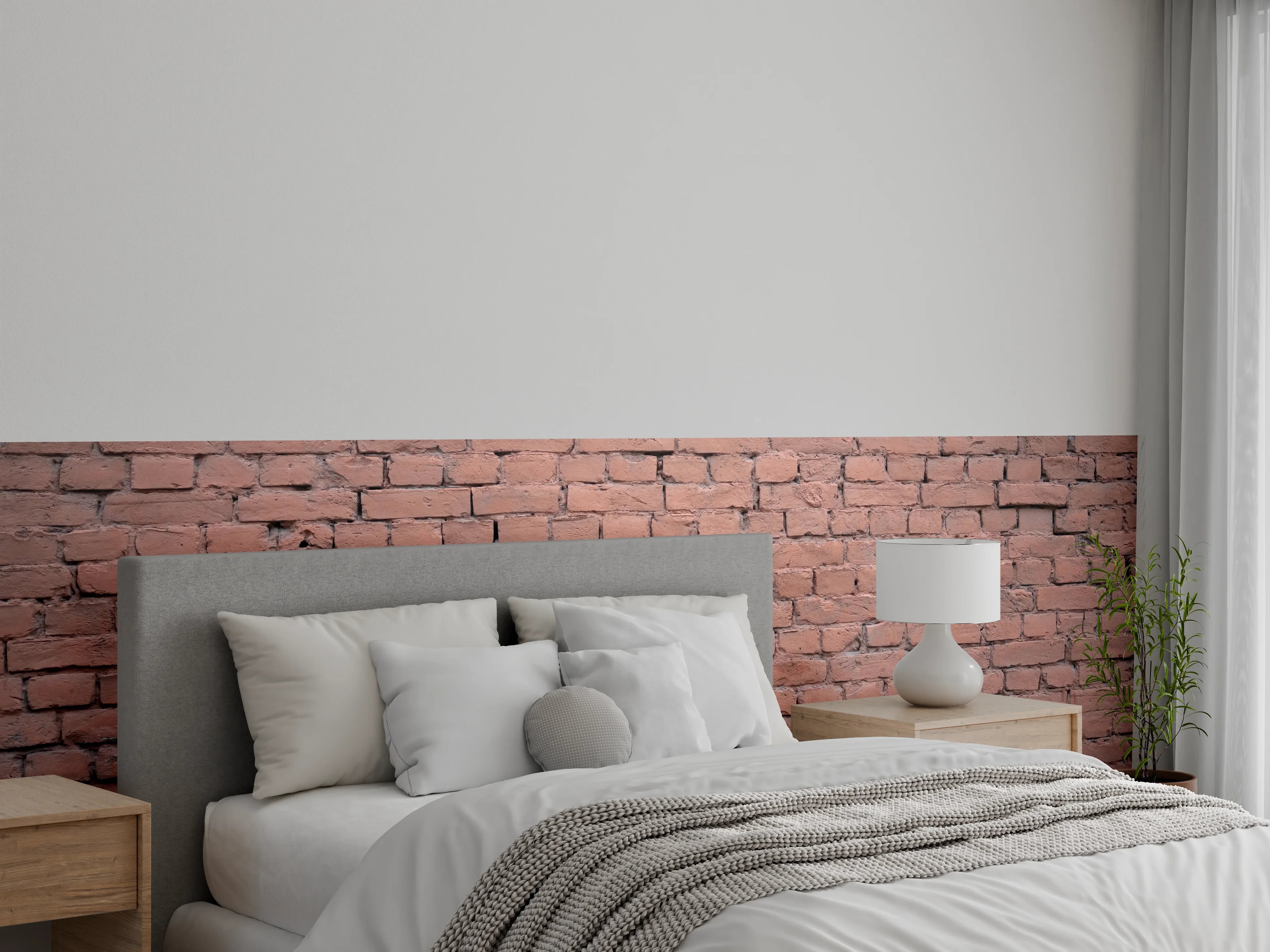 Wandverkleidung Schlafzimmer - Rosafarbige Ziegelwandoberfläche