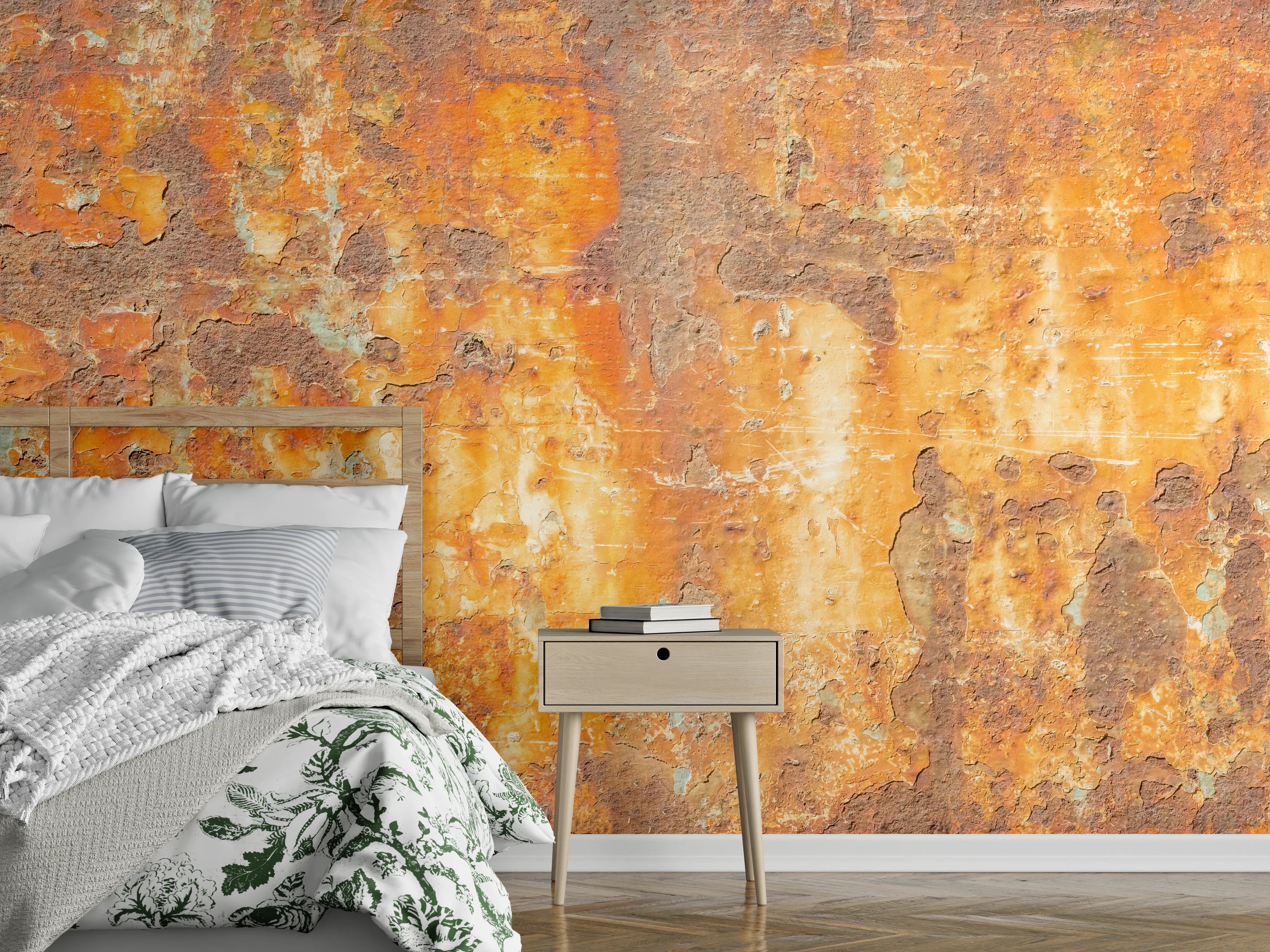 Wandverkleidung Schlafzimmer - Rostige Betonwand