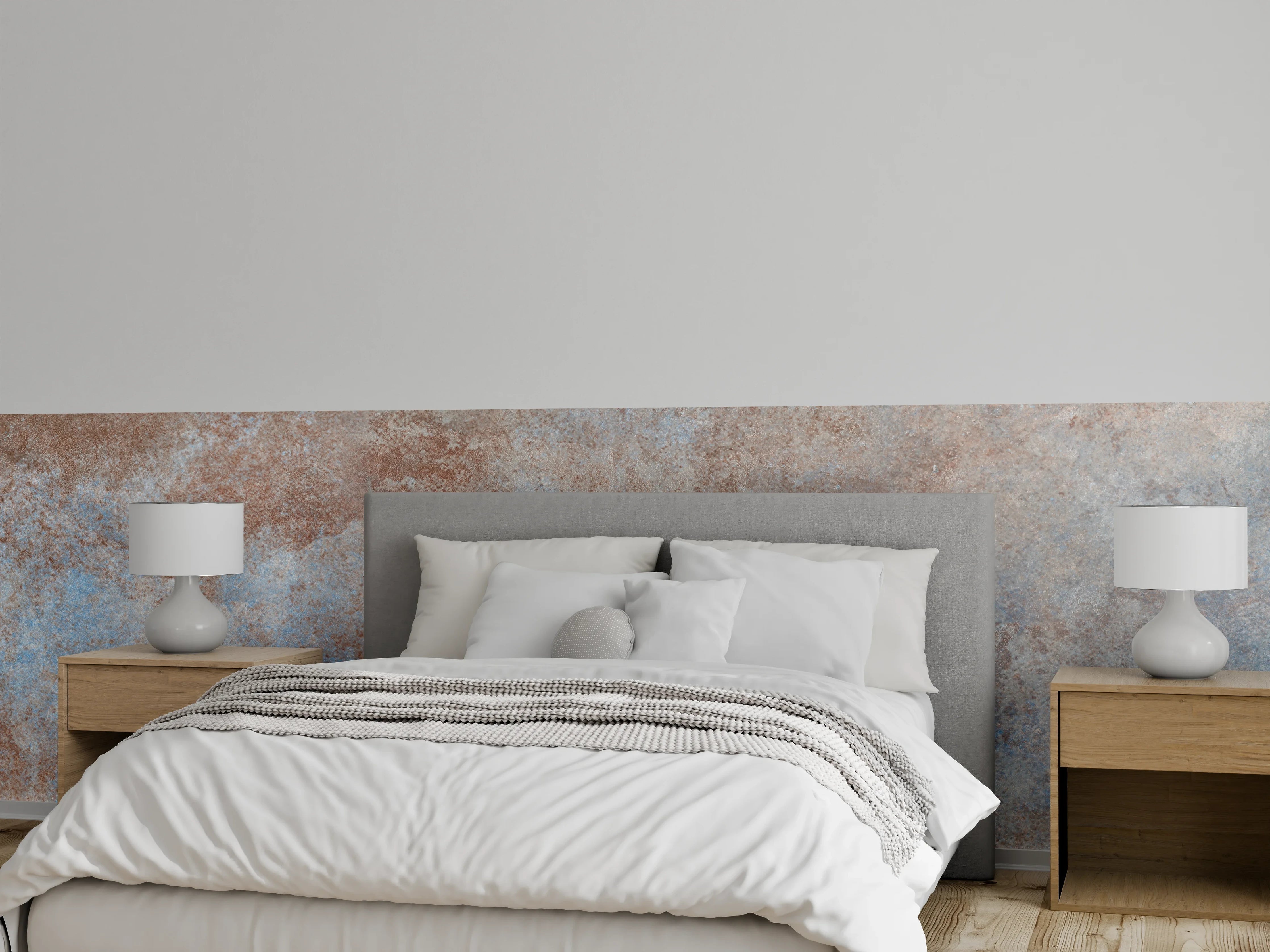 Wandverkleidung Schlafzimmer - Rostige Metallplatte