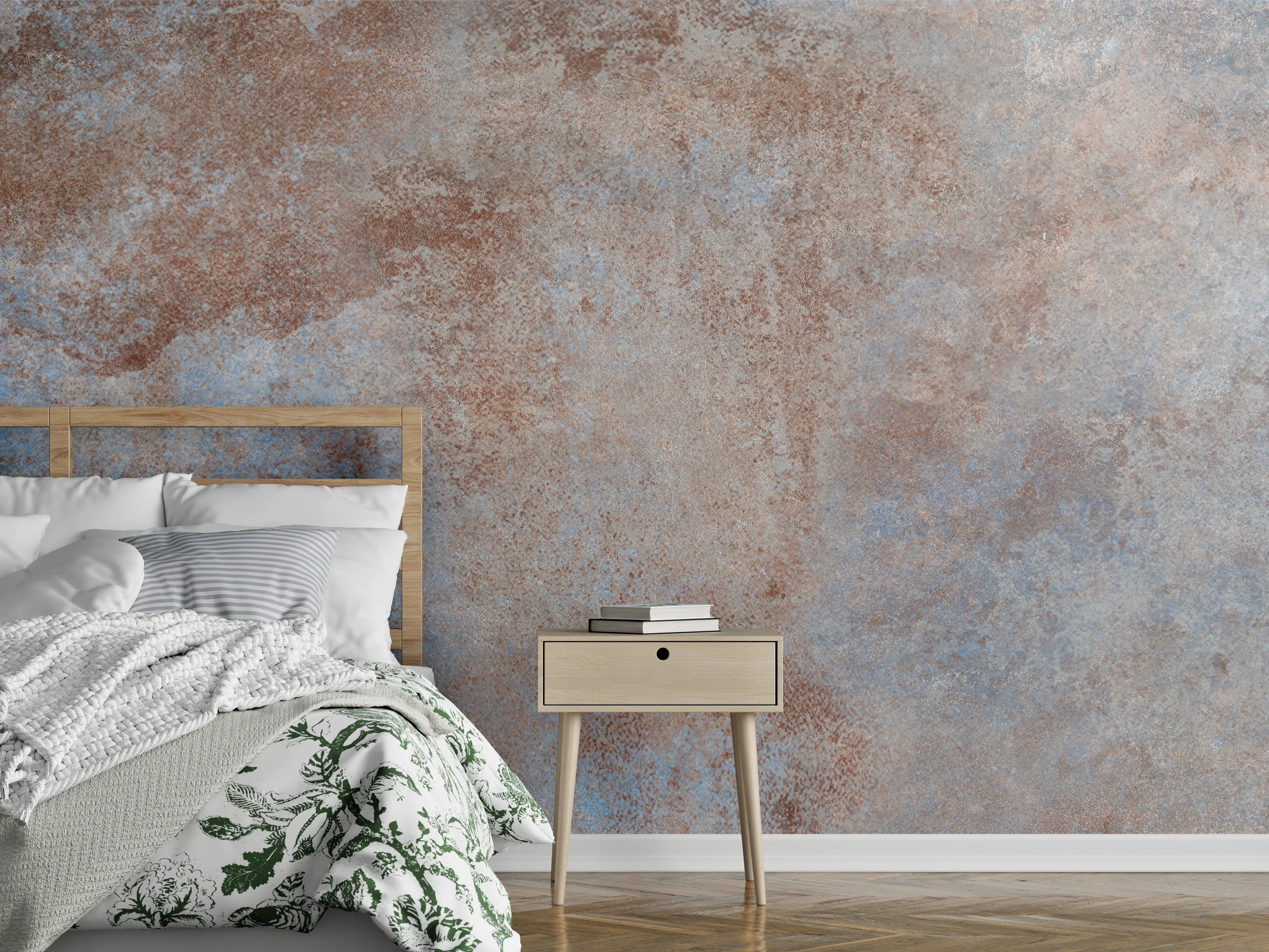 Wandverkleidung Schlafzimmer - Rostige Metallplatte