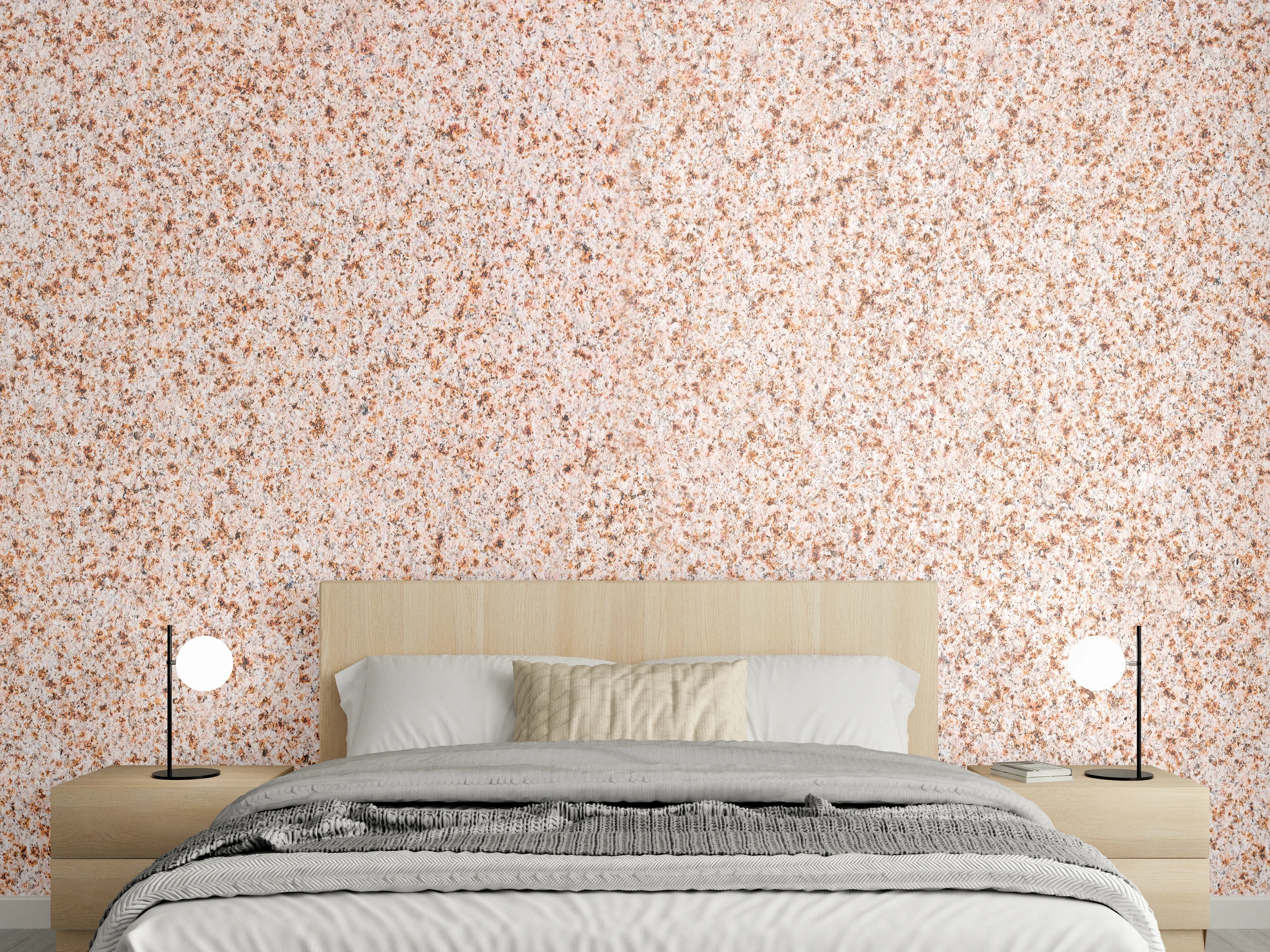 Wandverkleidung Schlafzimmer - Rot-Weißer Granitstein