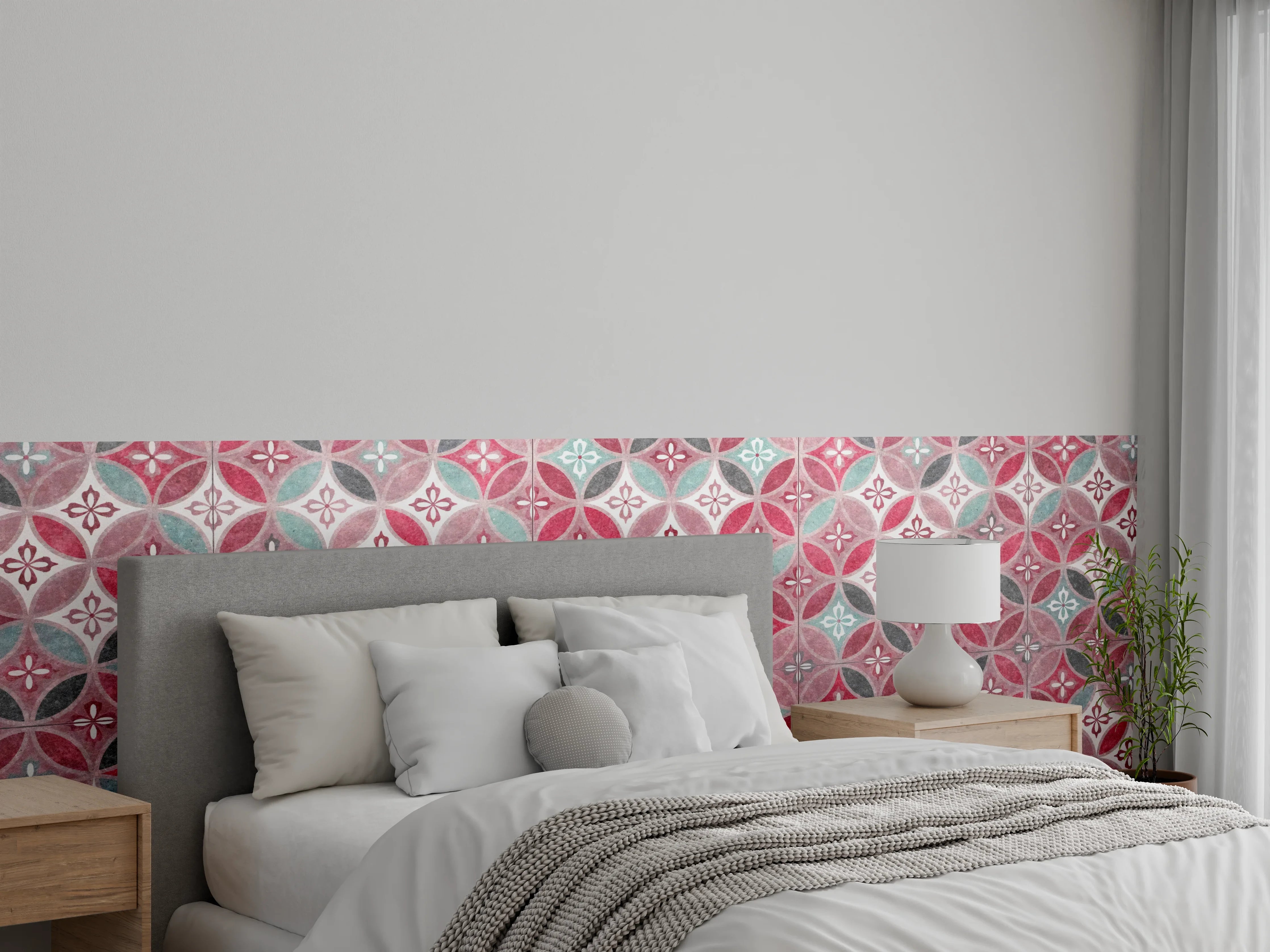 Wandverkleidung Schlafzimmer - Rote anthrazit Struktur