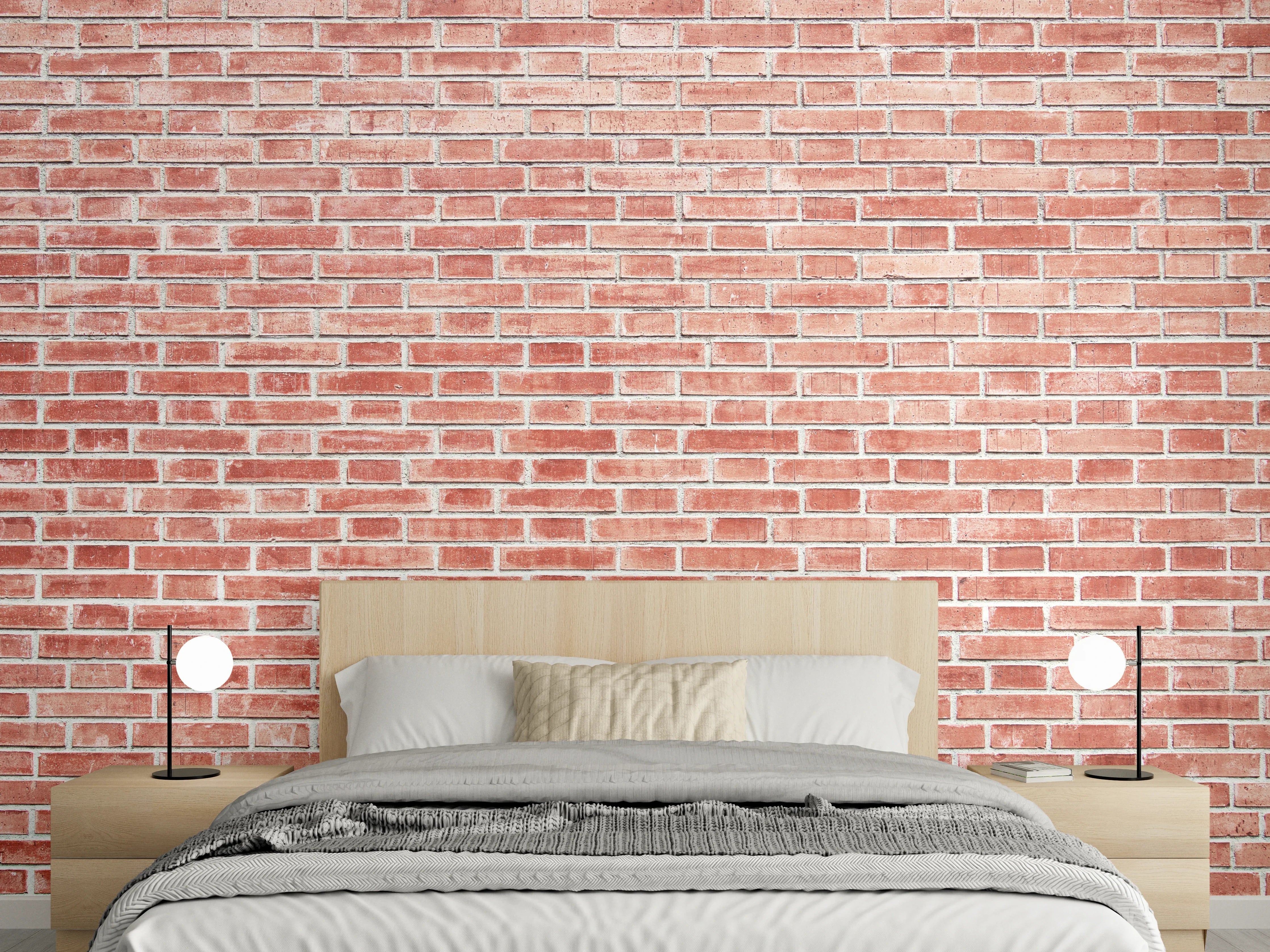 Wandverkleidung Schlafzimmer - Rote rissige Backsteinmauertextur