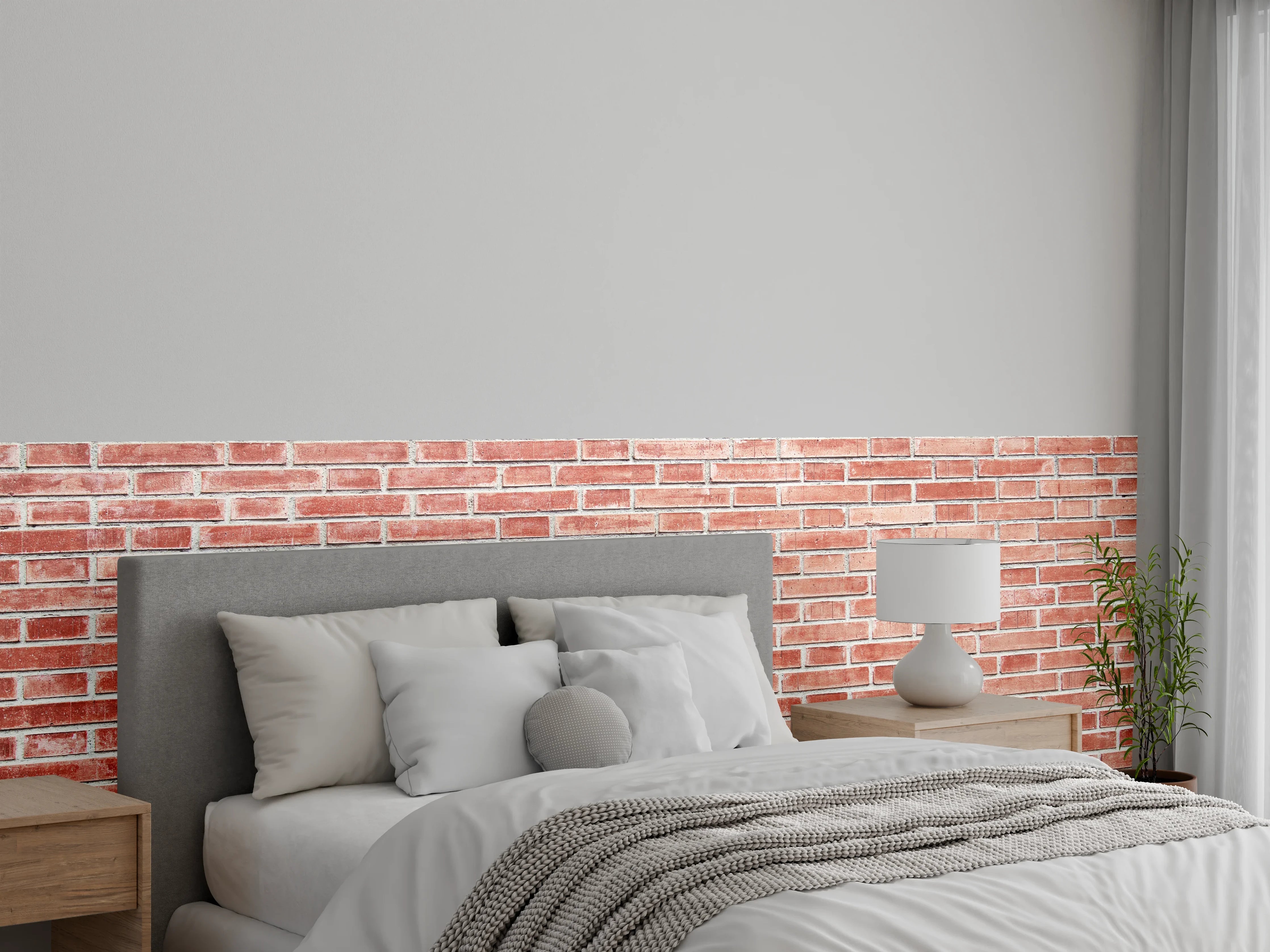 Wandverkleidung Schlafzimmer - Rote rissige Backsteinmauertextur