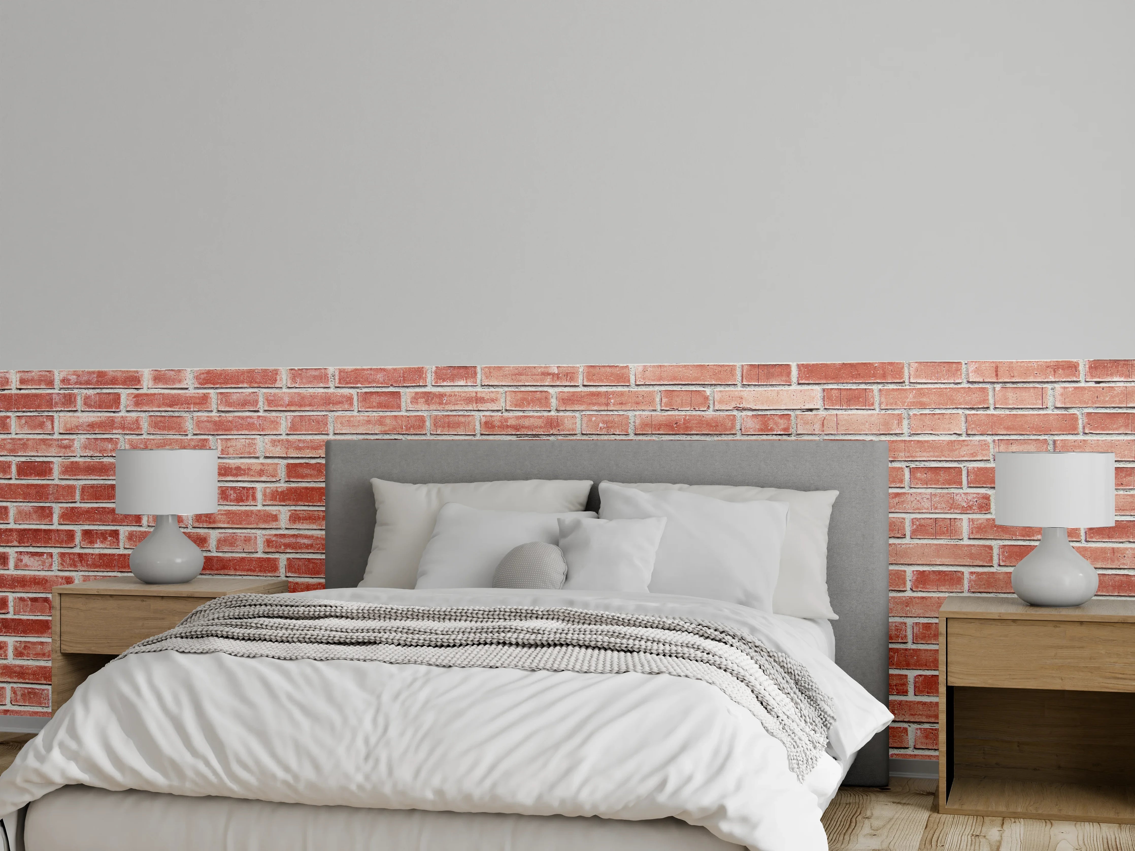 Wandverkleidung Schlafzimmer - Rote rissige Backsteinmauertextur