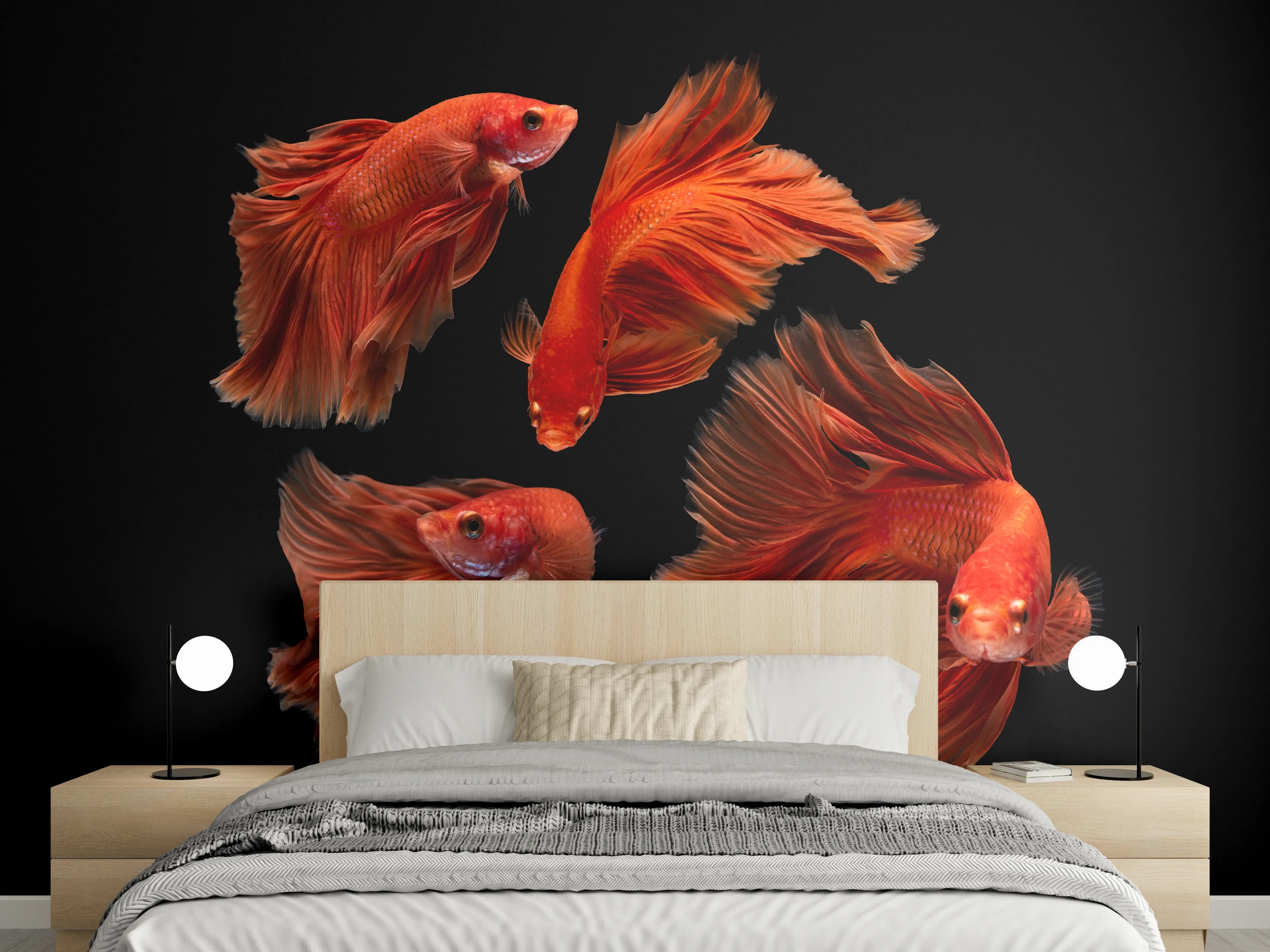 Wandverkleidung Schlafzimmer - Roter Betta Fisch