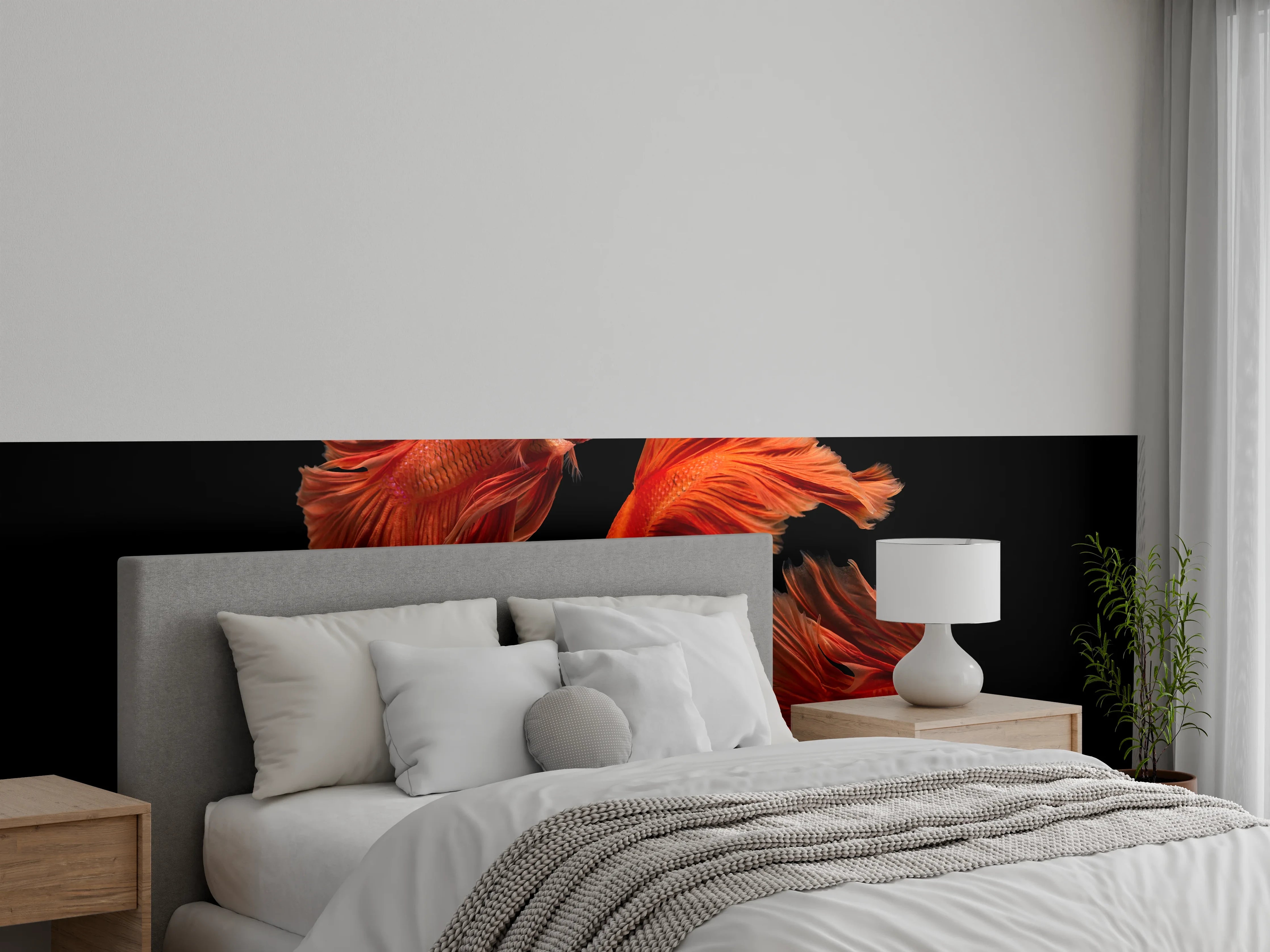 Wandverkleidung Schlafzimmer - Roter Betta Fisch