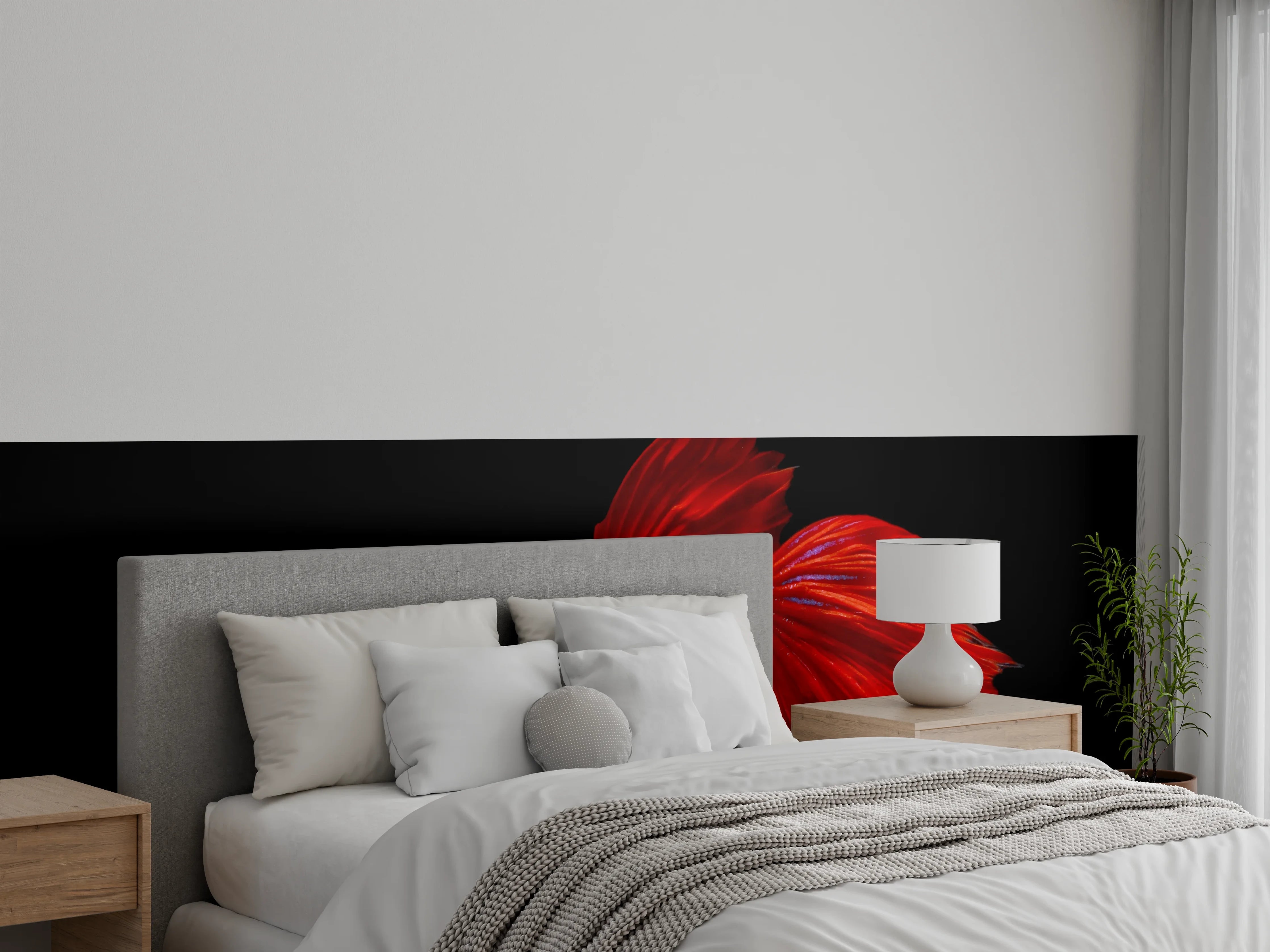 Wandverkleidung Schlafzimmer - Roter Betta-Kampffisch