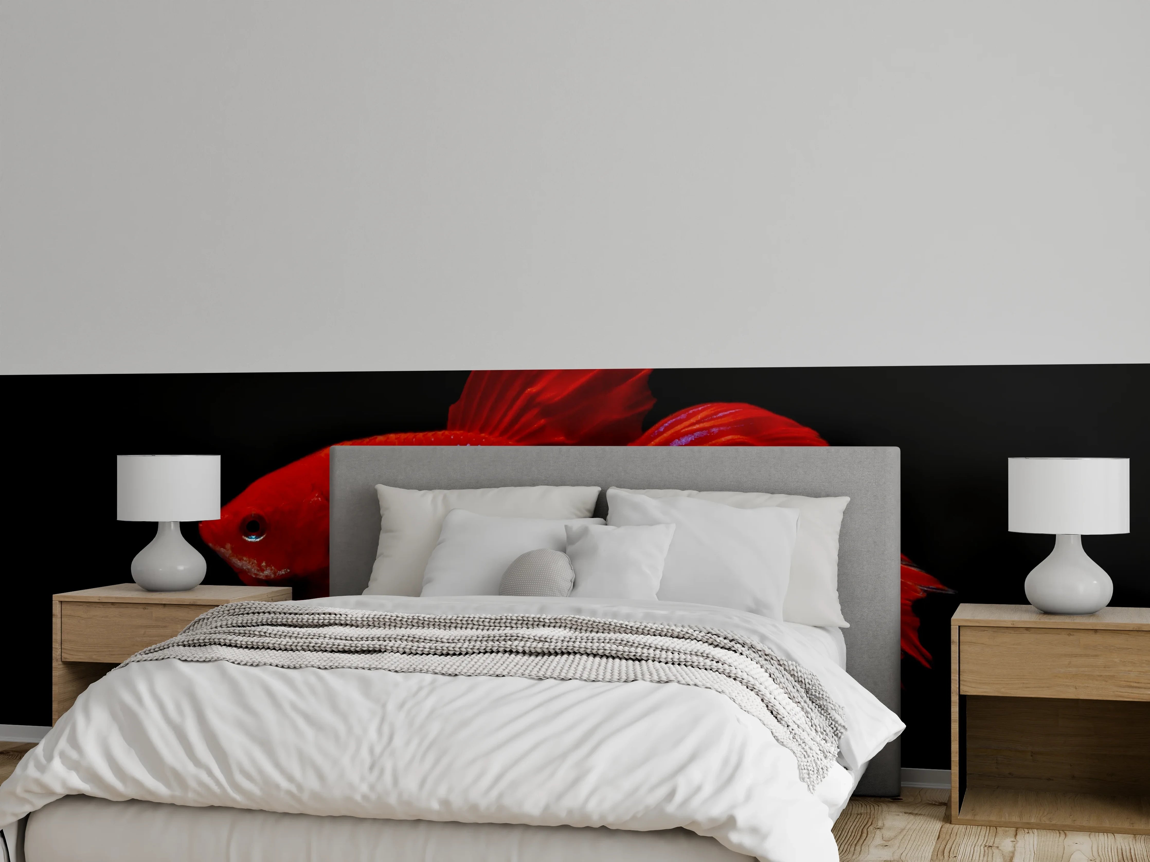 Wandverkleidung Schlafzimmer - Roter Betta-Kampffisch