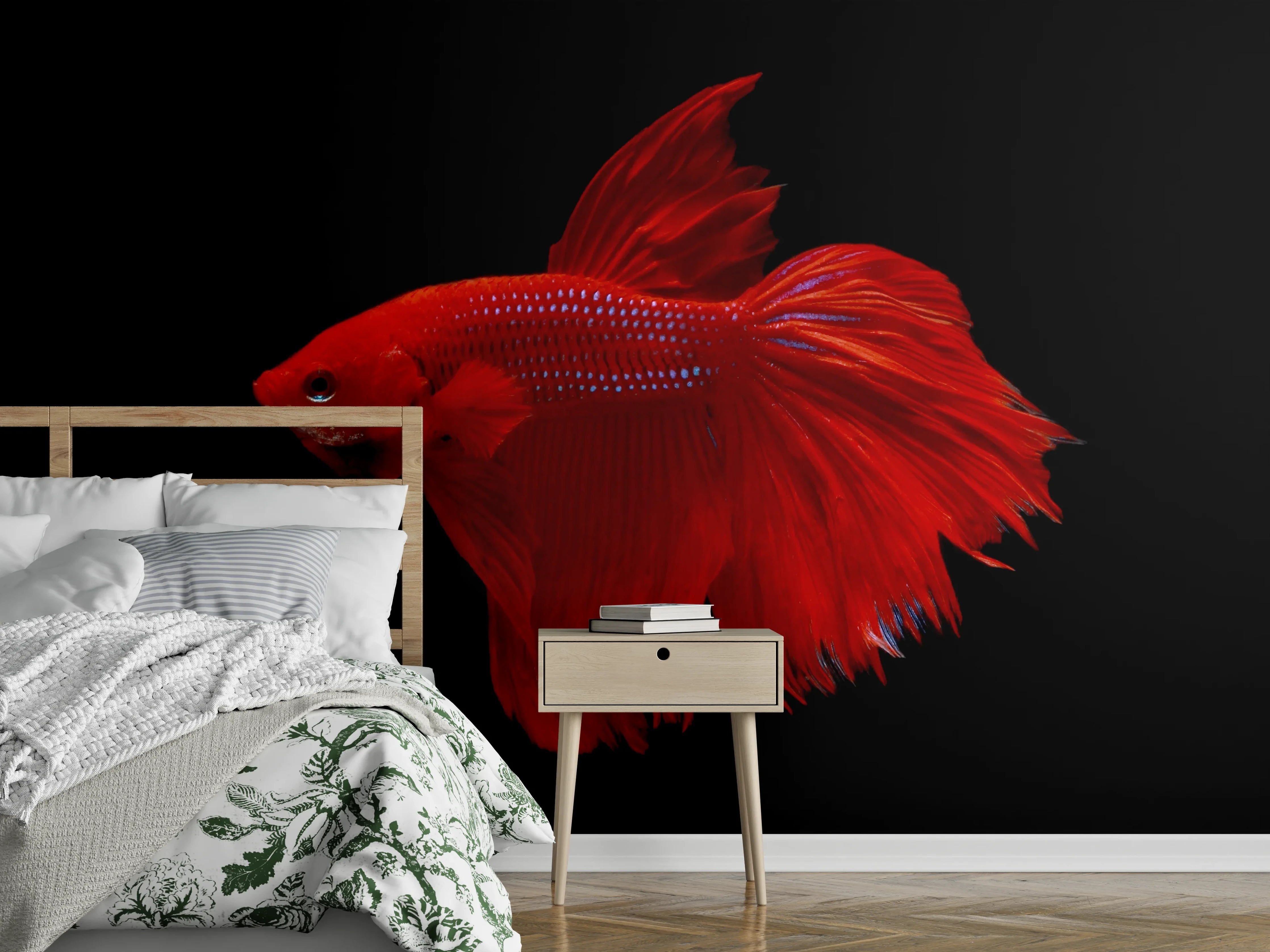 Wandverkleidung Schlafzimmer - Roter Betta-Kampffisch