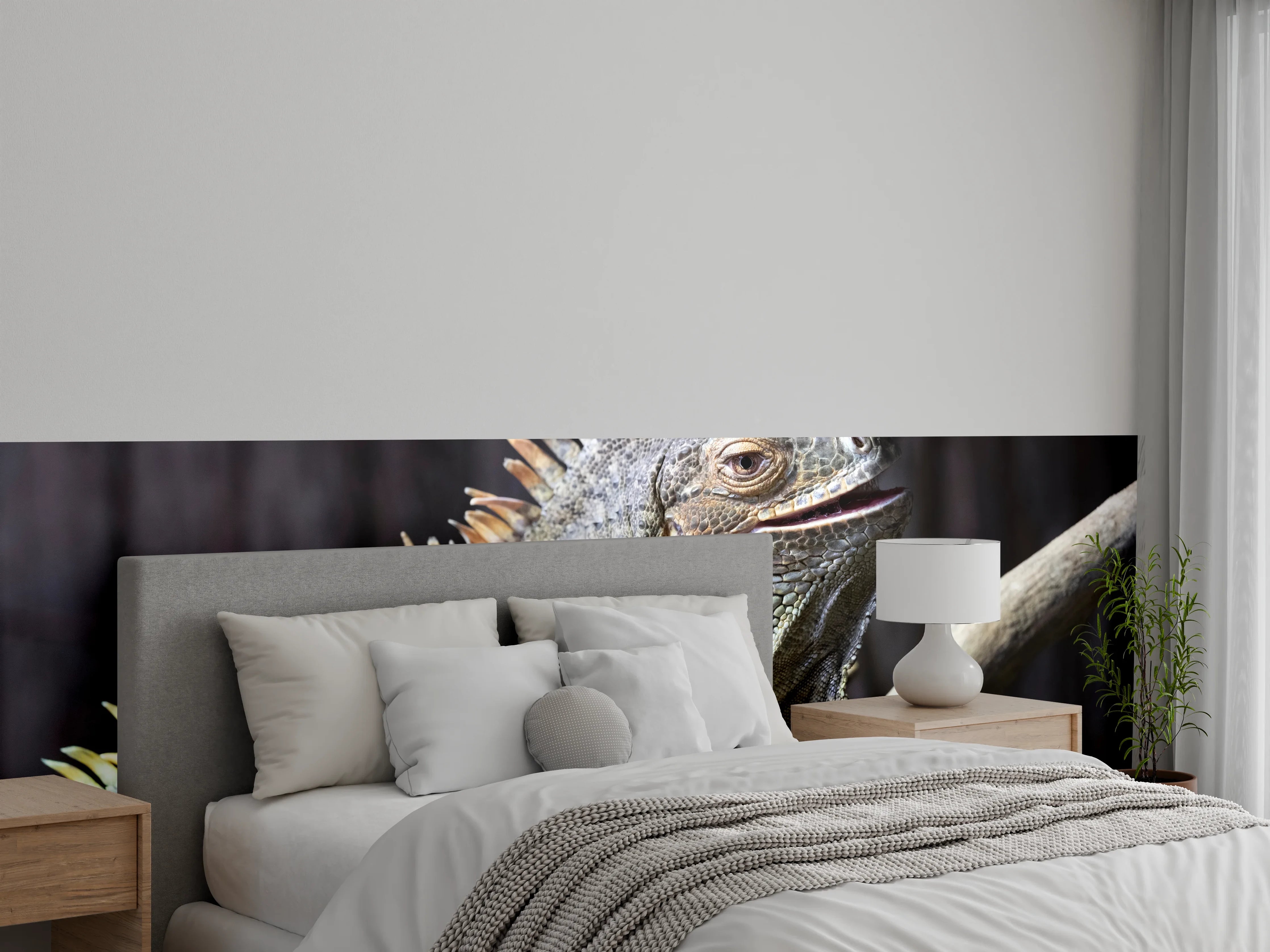 Wandverkleidung Schlafzimmer - Ruhender Leguan