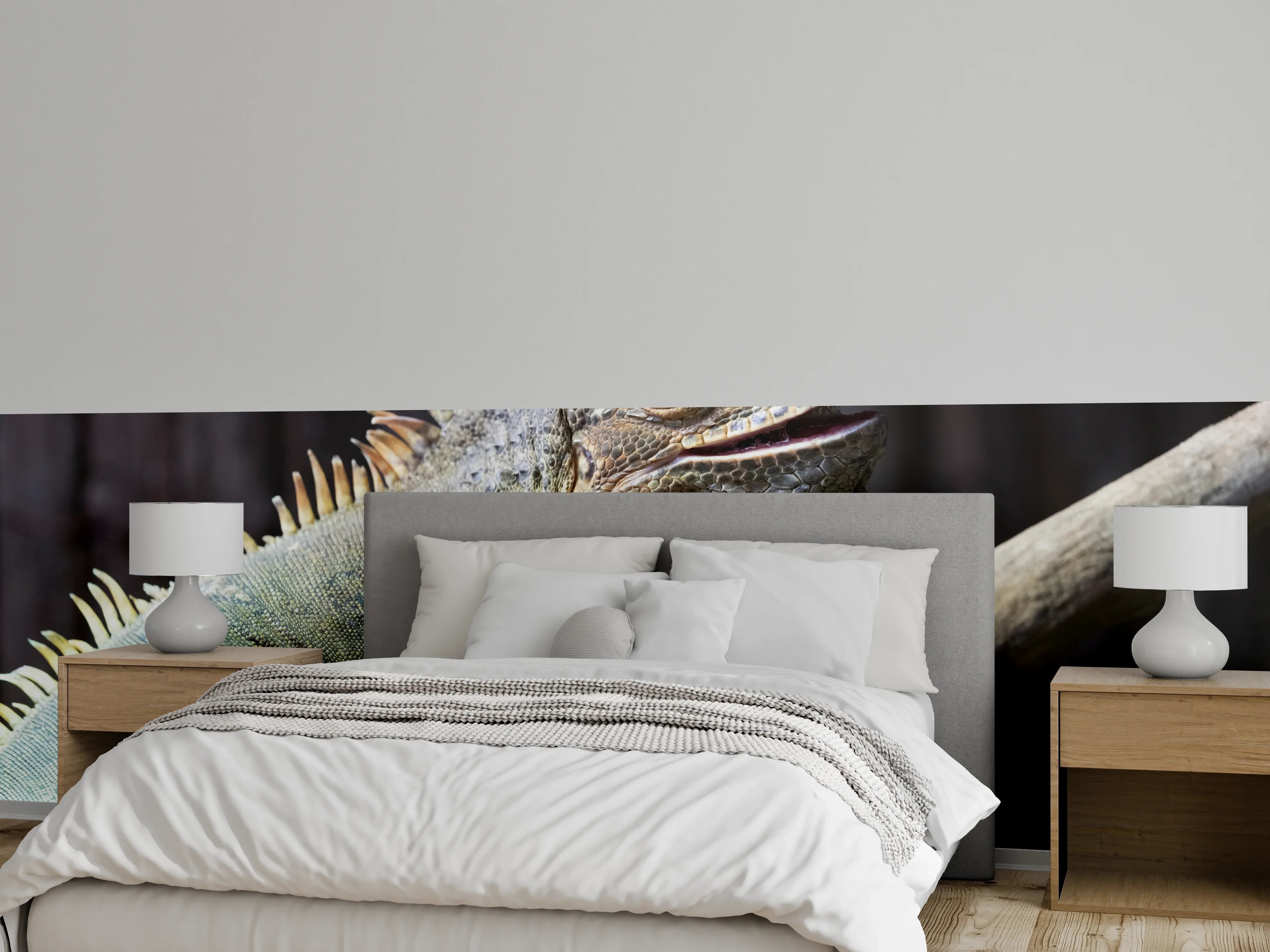 Wandverkleidung Schlafzimmer - Ruhender Leguan