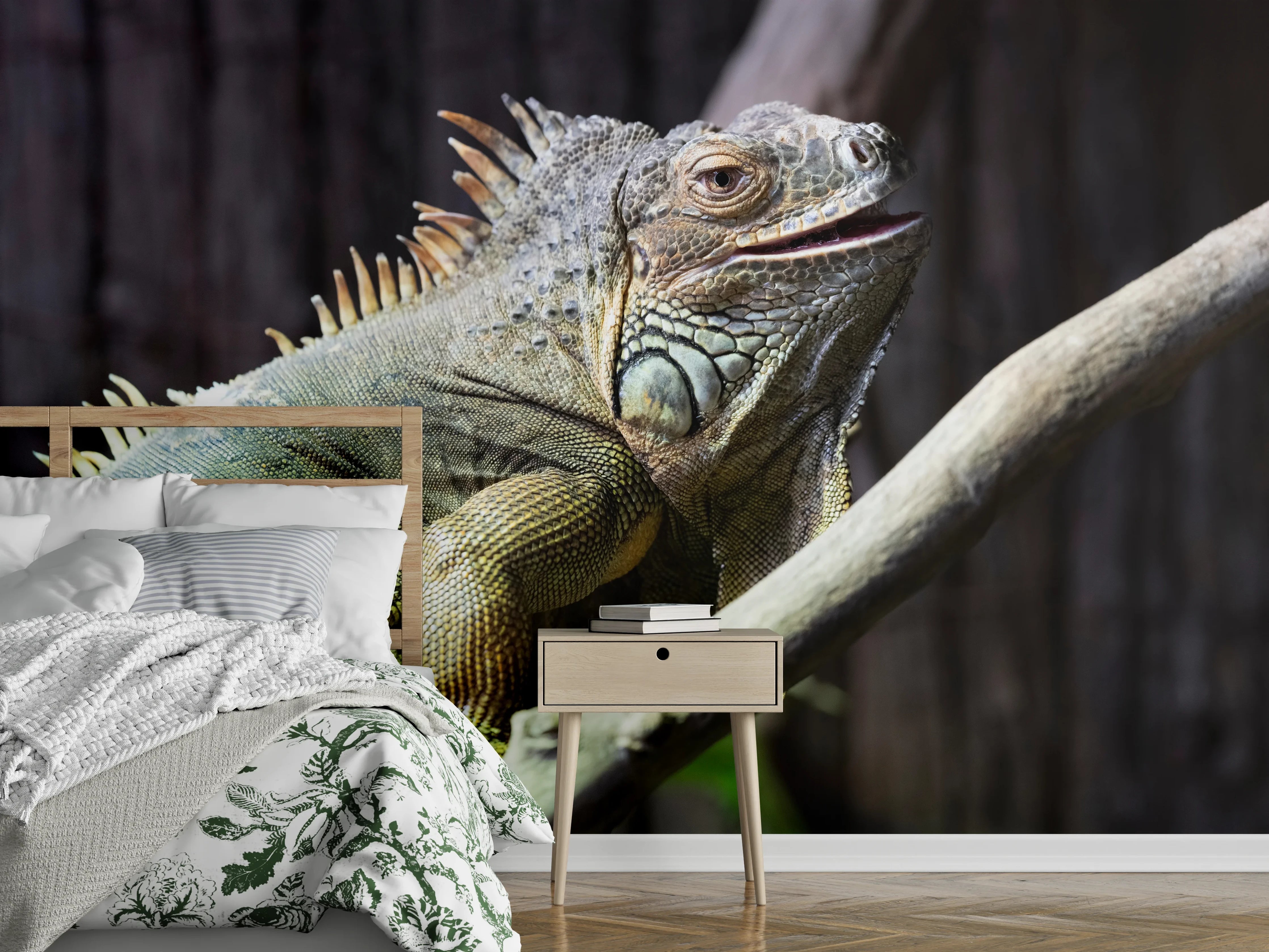 Wandverkleidung Schlafzimmer - Ruhender Leguan