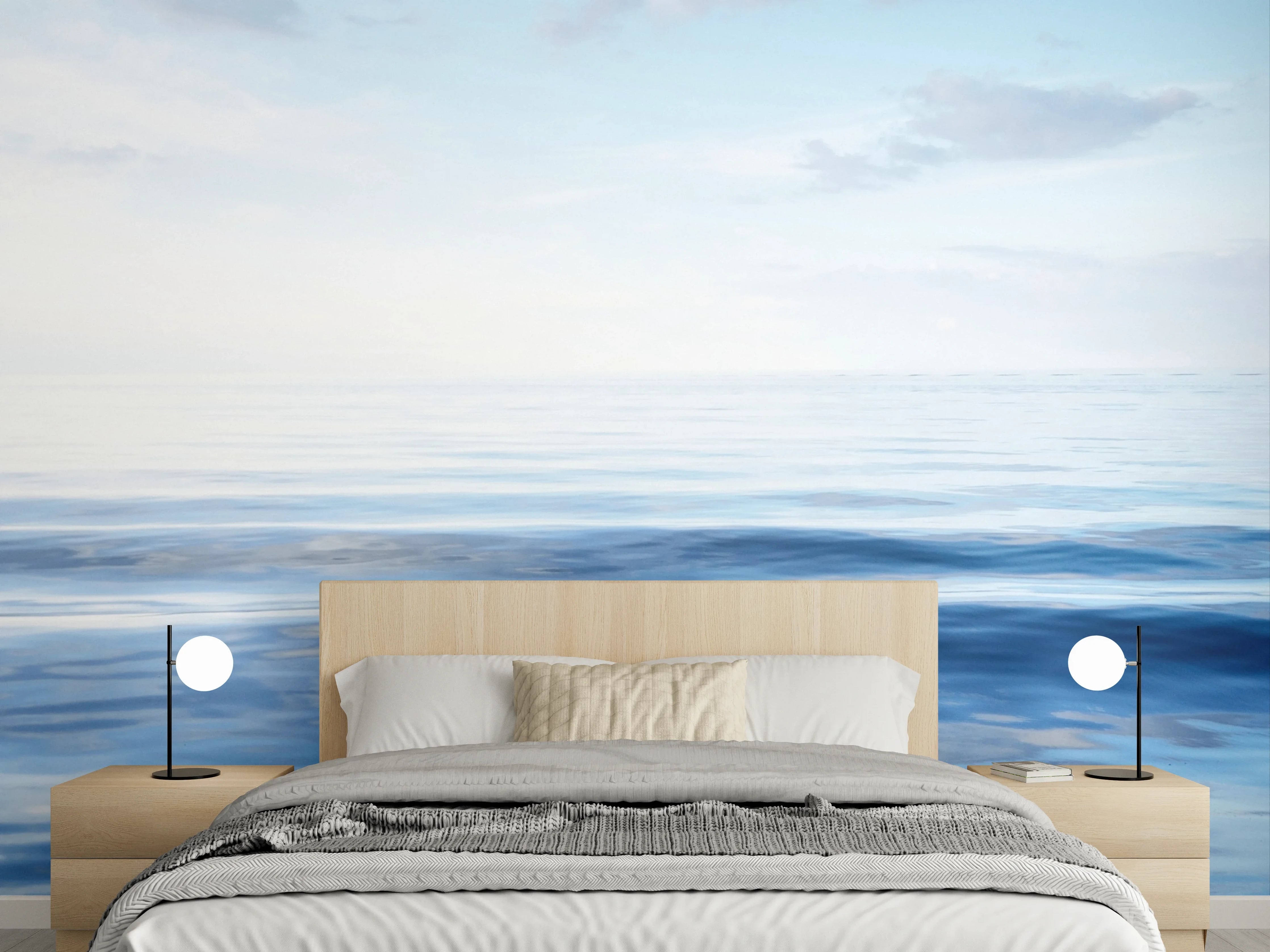 Wandverkleidung Schlafzimmer - Ruhiges Meer und Himmel Panorama