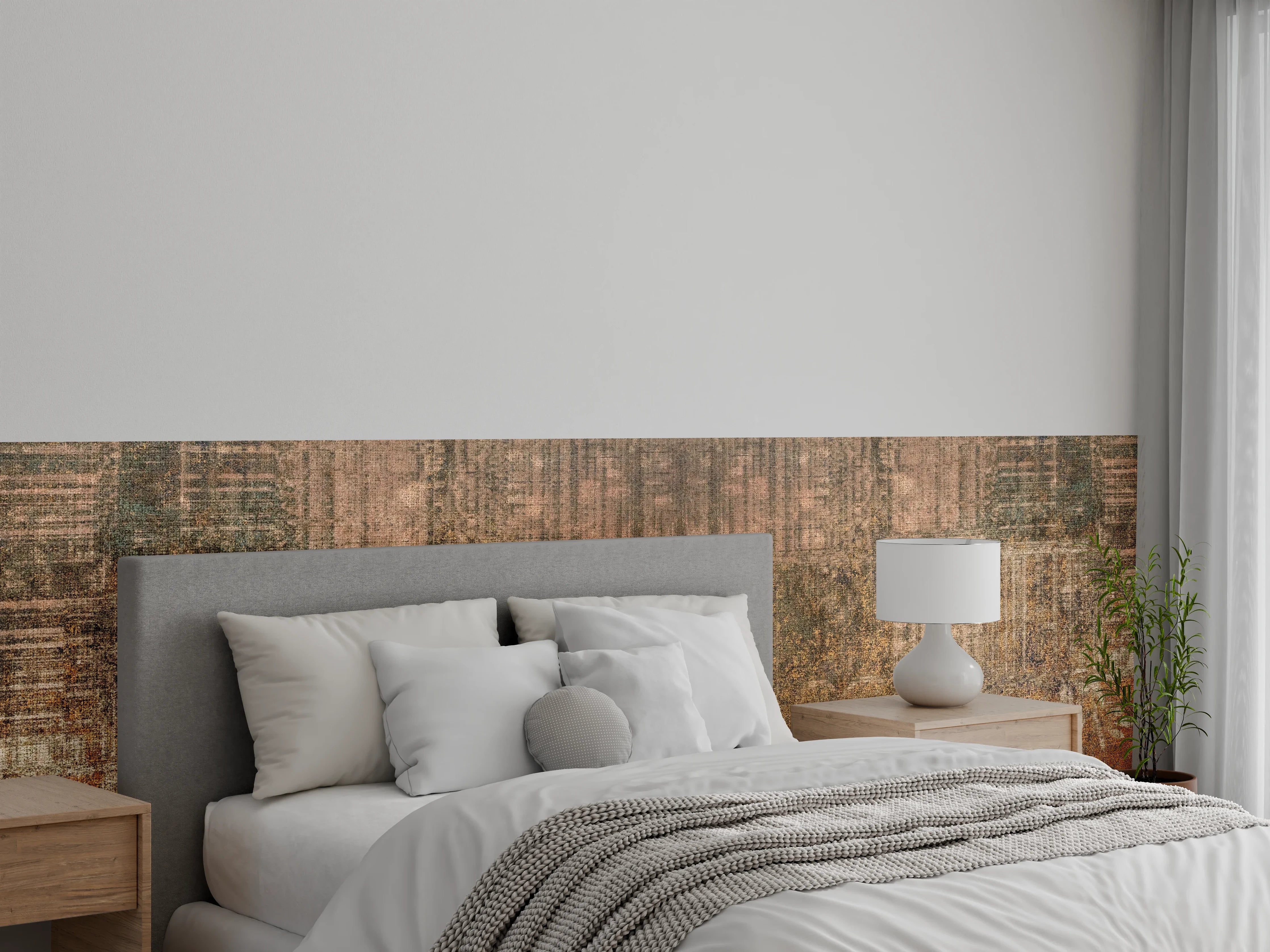 Wandverkleidung Schlafzimmer - Rustikale Braun-Grau Wandtextur
