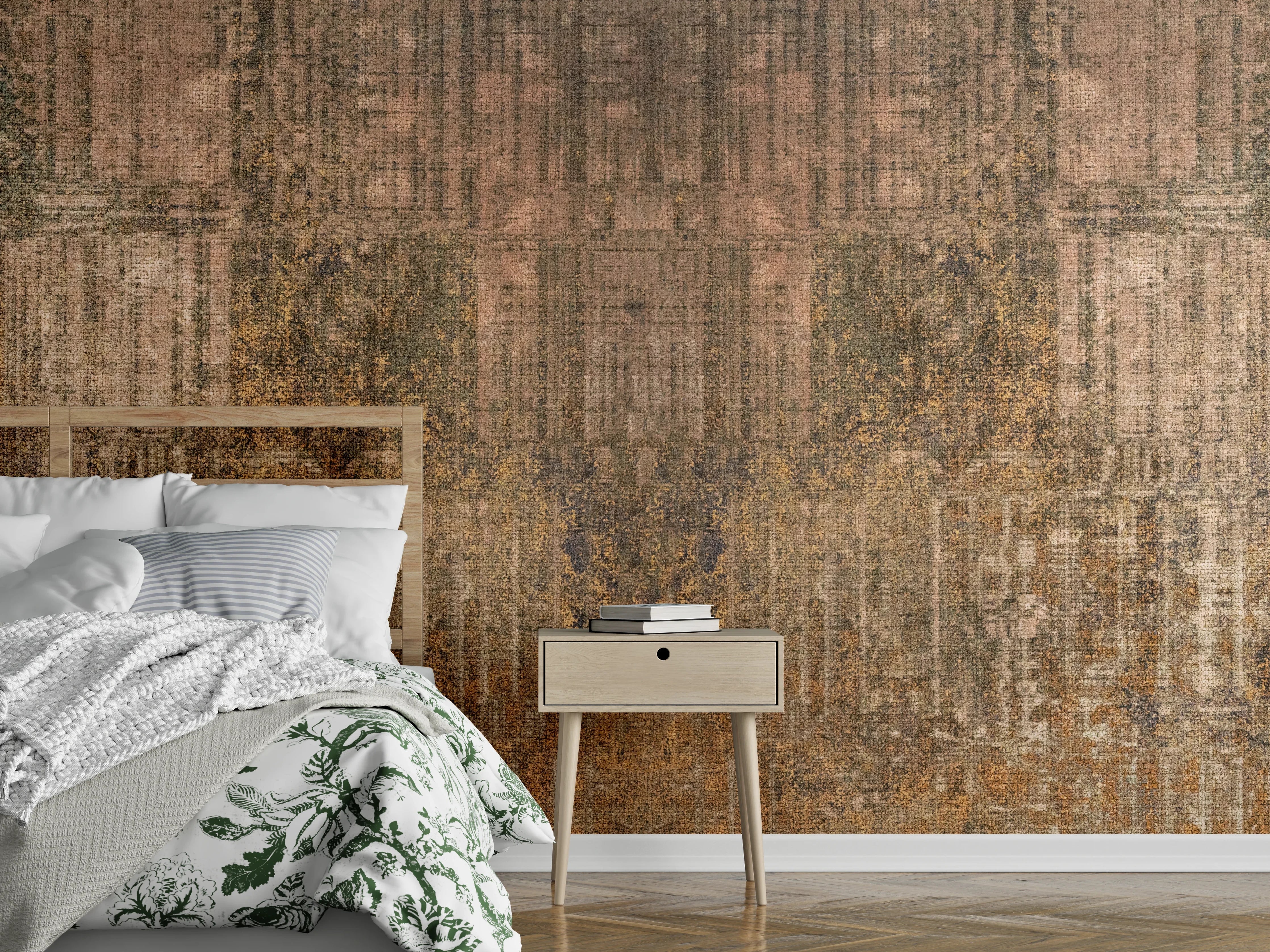 Wandverkleidung Schlafzimmer - Rustikale Braun-Grau Wandtextur