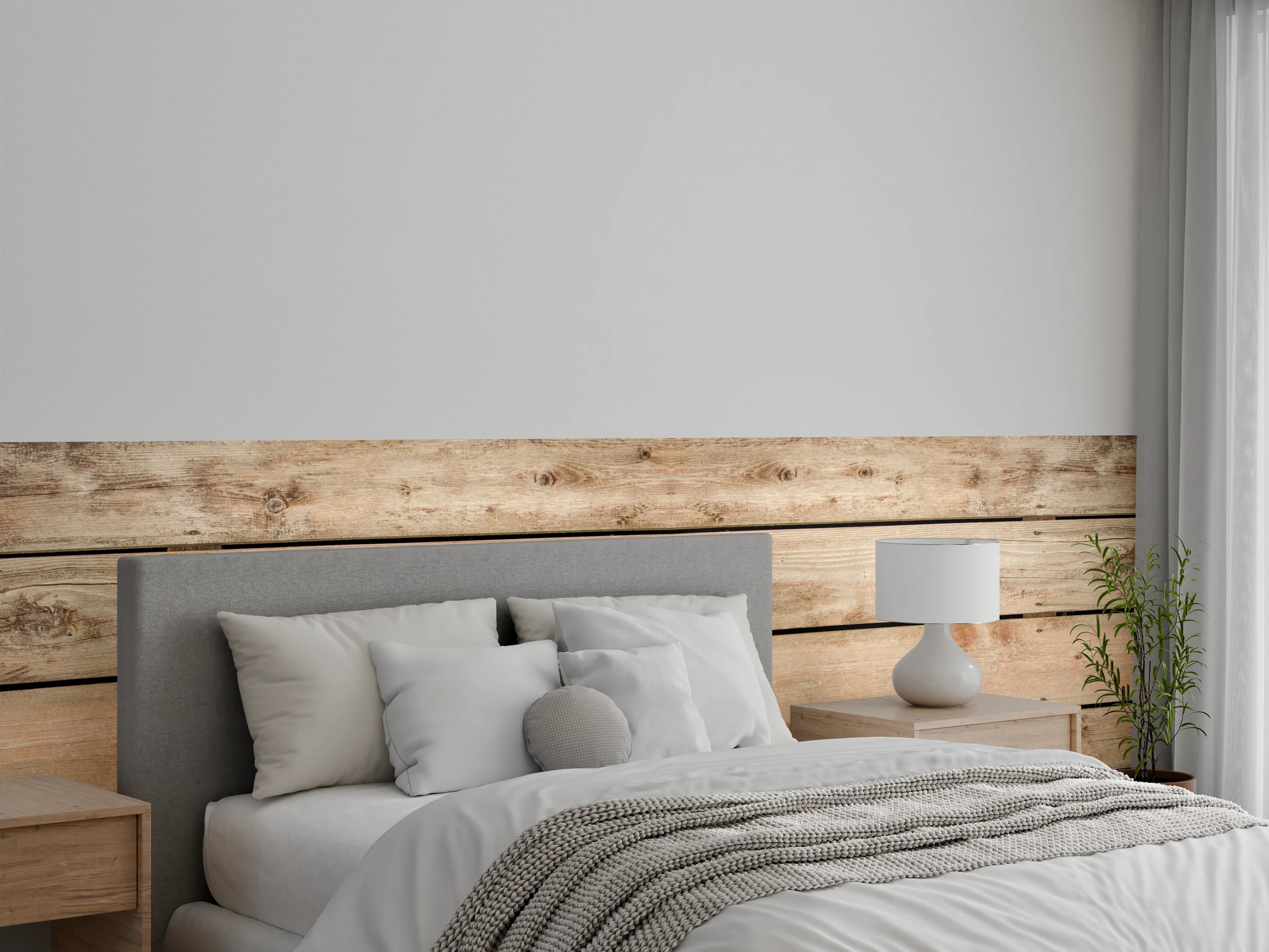 Wandverkleidung Schlafzimmer - Rustikale Braun-Holz-Textur