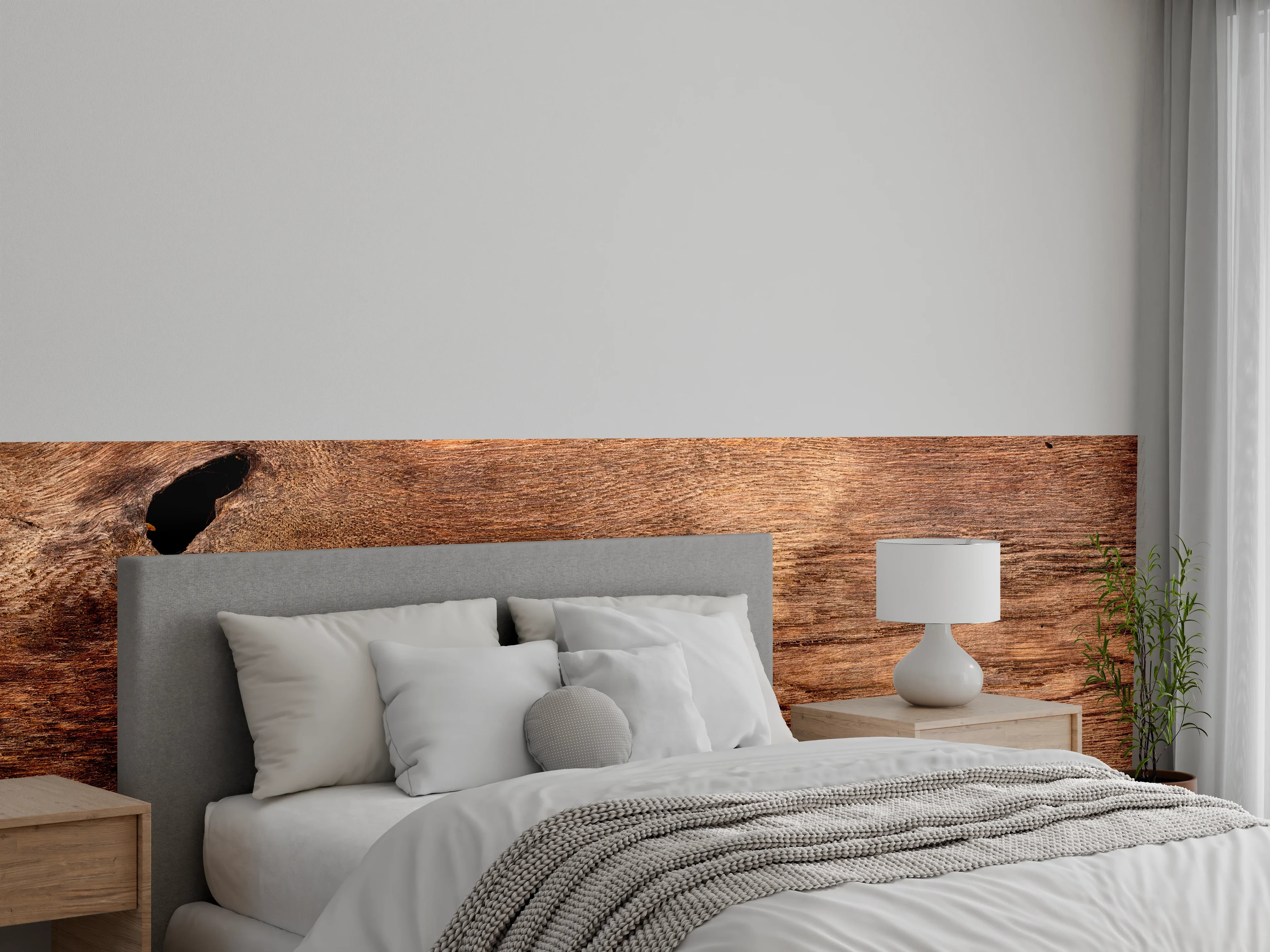 Wandverkleidung Schlafzimmer - Rustikale Eichenholzplatte